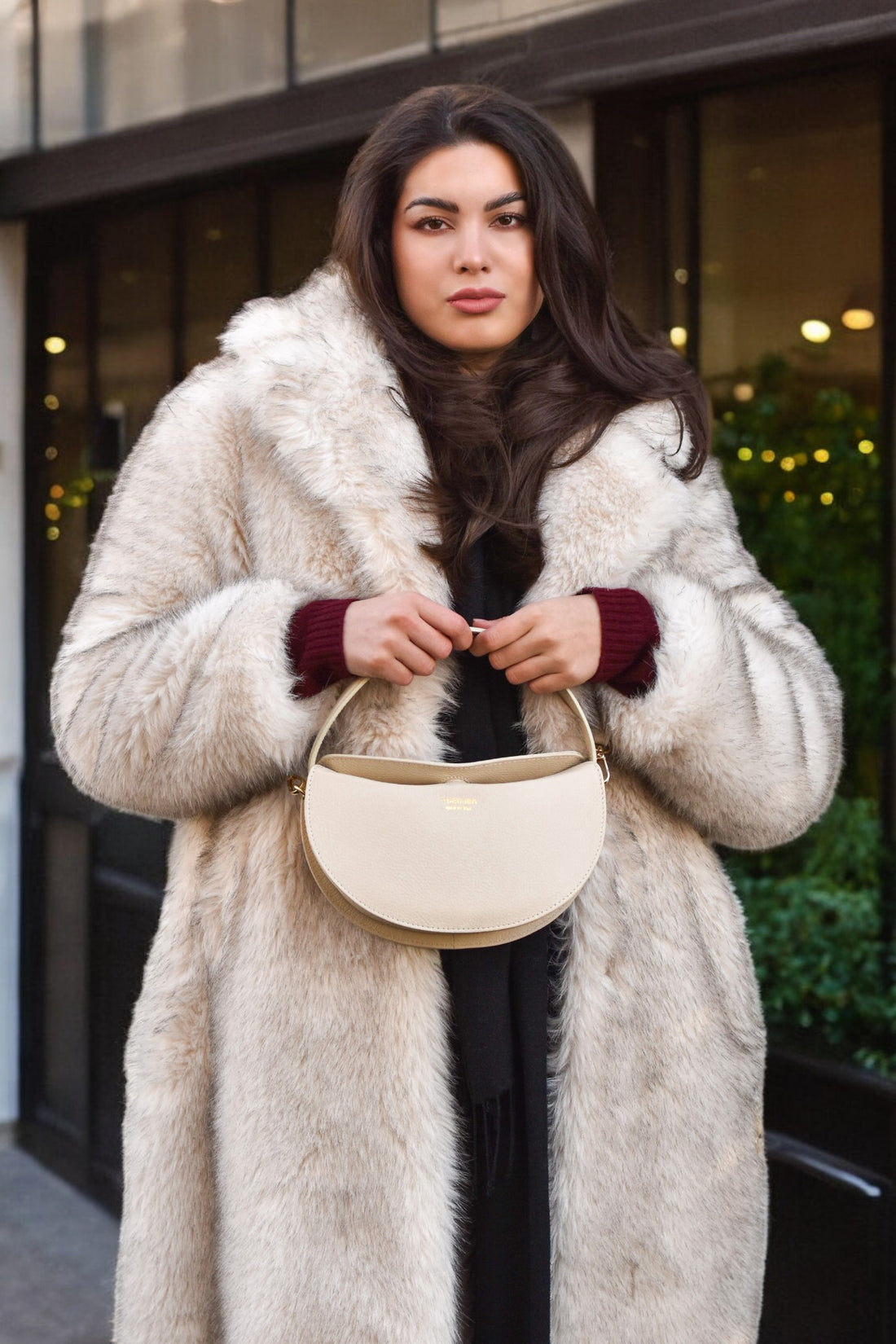 Borsa Danielle in pelle Togo Beige