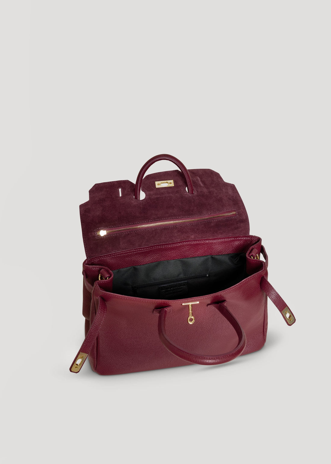 Borsa Elizabeth in Pelle Togo Borgogna - Voemièn