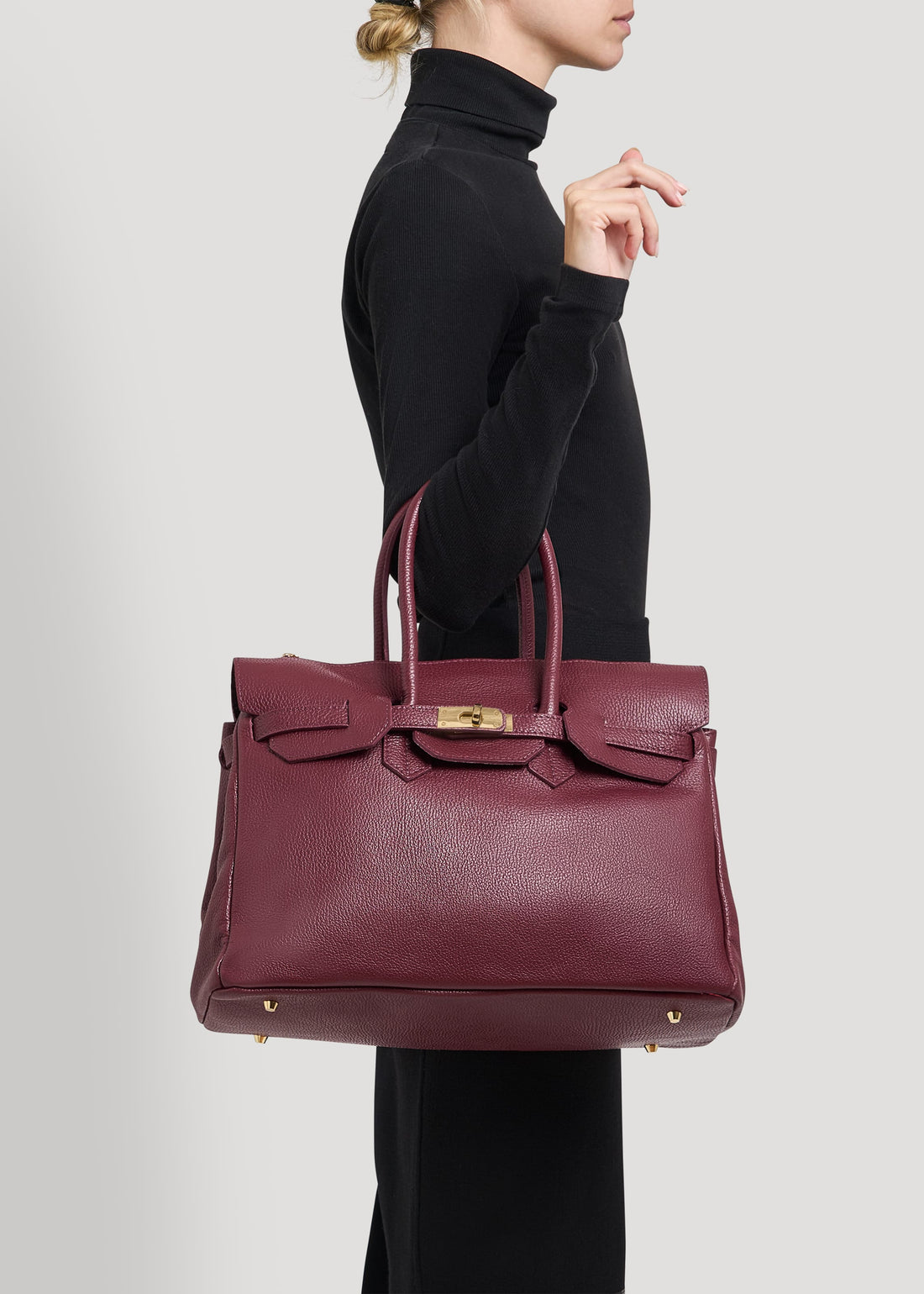Borsa Elizabeth in Pelle Togo Borgogna - Voemièn