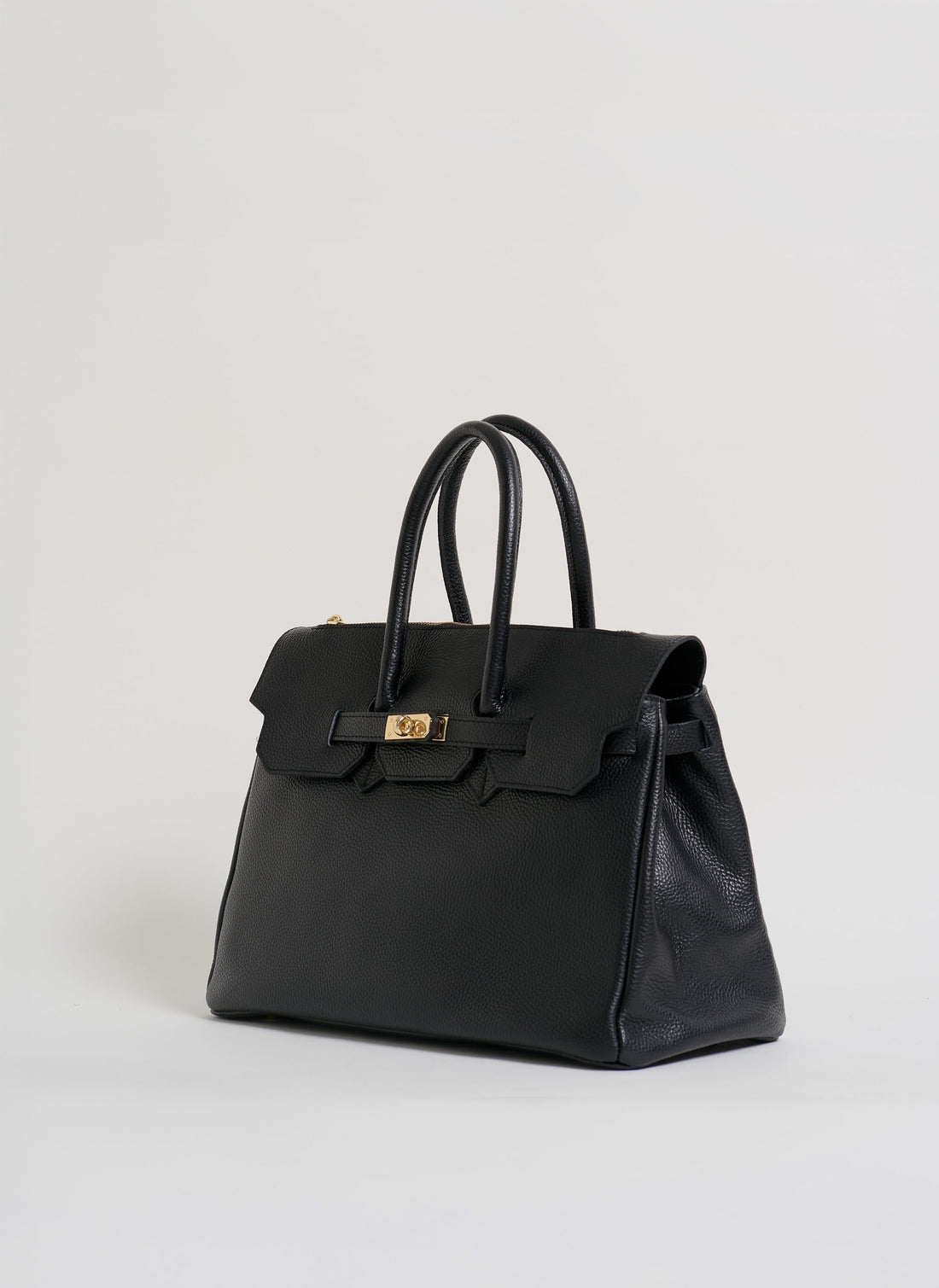 Borsa Elizabeth in Pelle Togo Nera - Voemièn