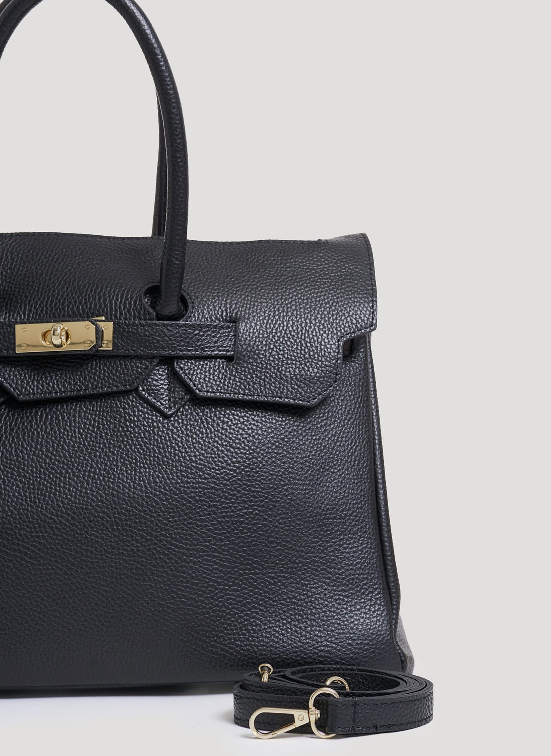 Borsa Elizabeth in Pelle Togo Nera - Voemièn