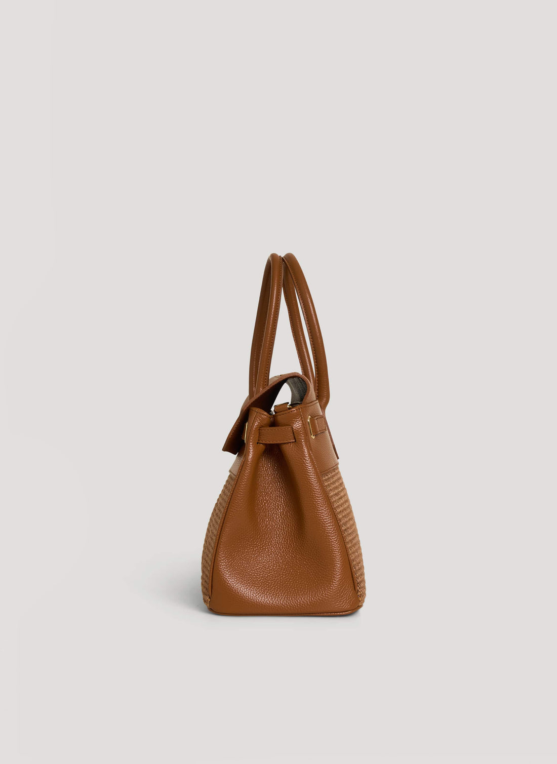 Borsa Elizabeth in Pelle e Rafia Limited Edition Cuoio - Voemièn