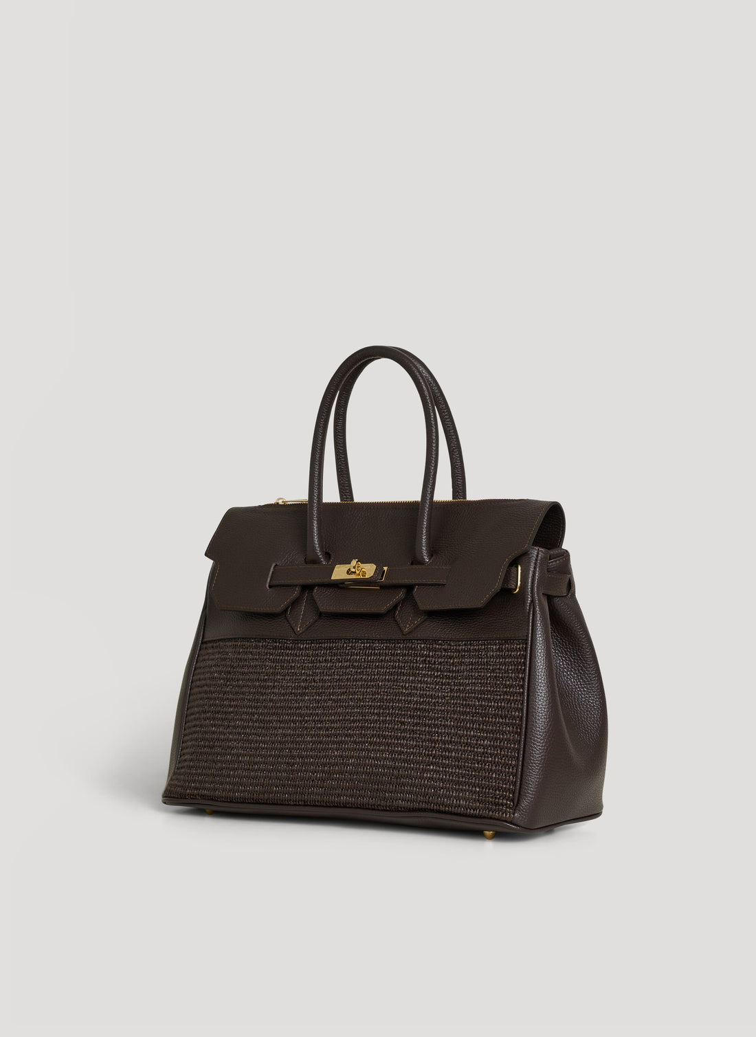 Borsa Elizabeth in Pelle e Rafia Limited Edition Testa di Moro - Voemièn
