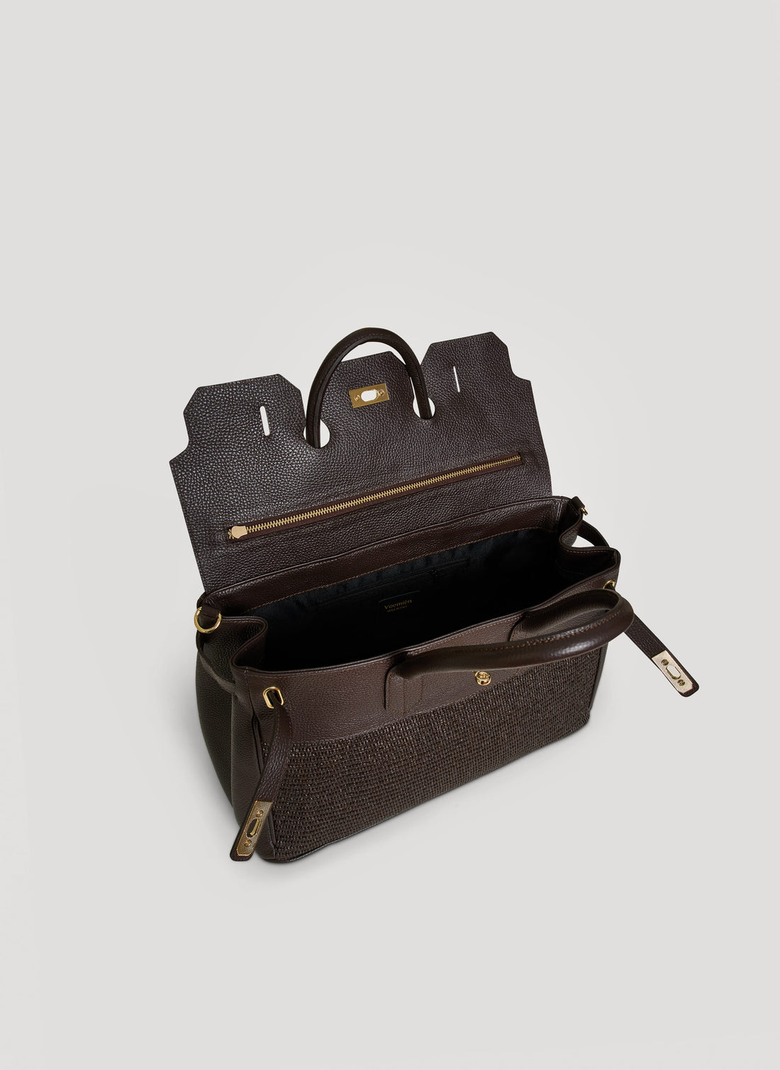 Borsa Elizabeth in Pelle e Rafia Limited Edition Testa di Moro - Voemièn