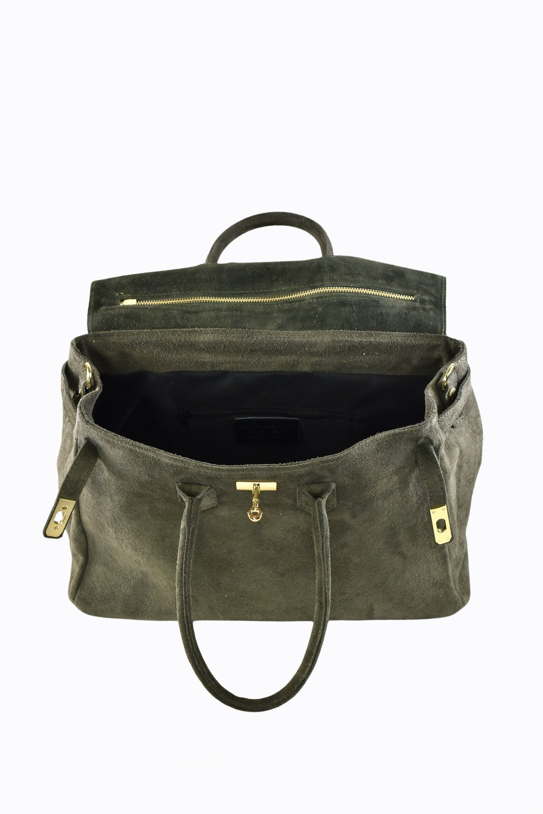 Borsa Elizabeth in Camoscio Verde Militare