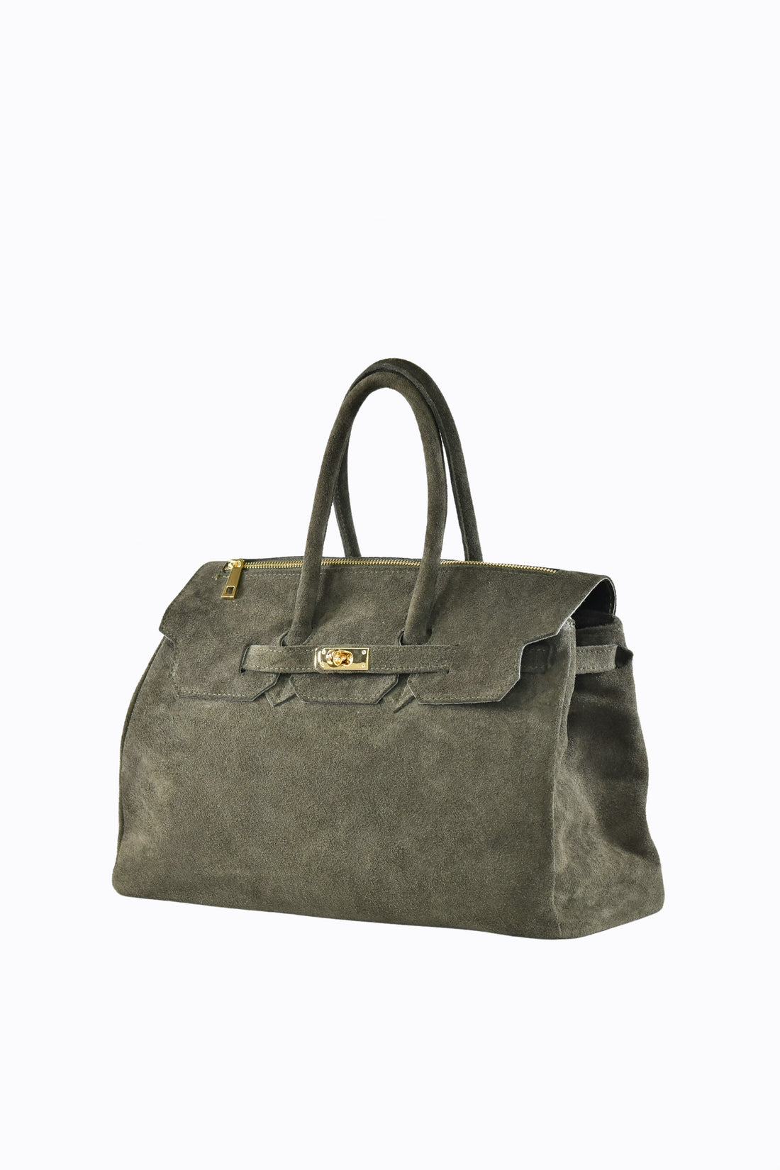 Borsa Elizabeth in Camoscio Verde Militare