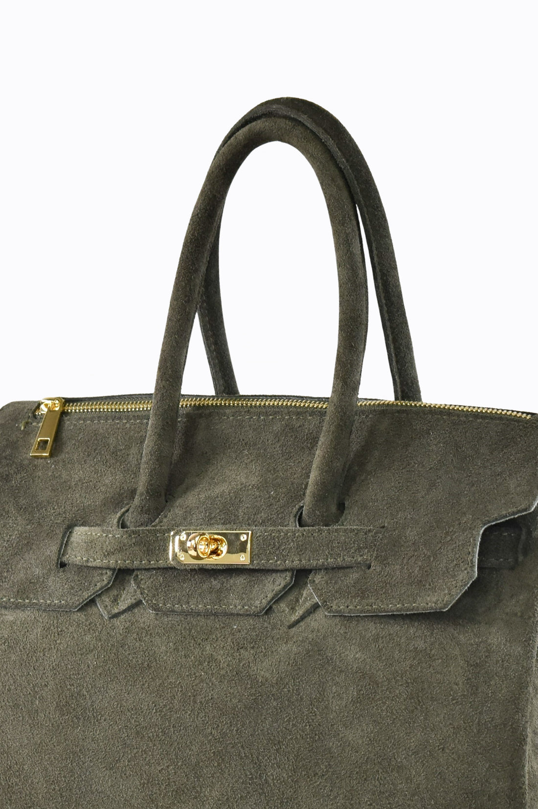 Borsa Elizabeth in Camoscio Verde Militare