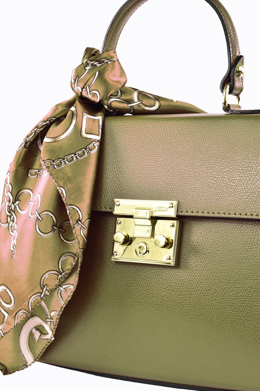 Marigold bag in Olive Green saffiano leather