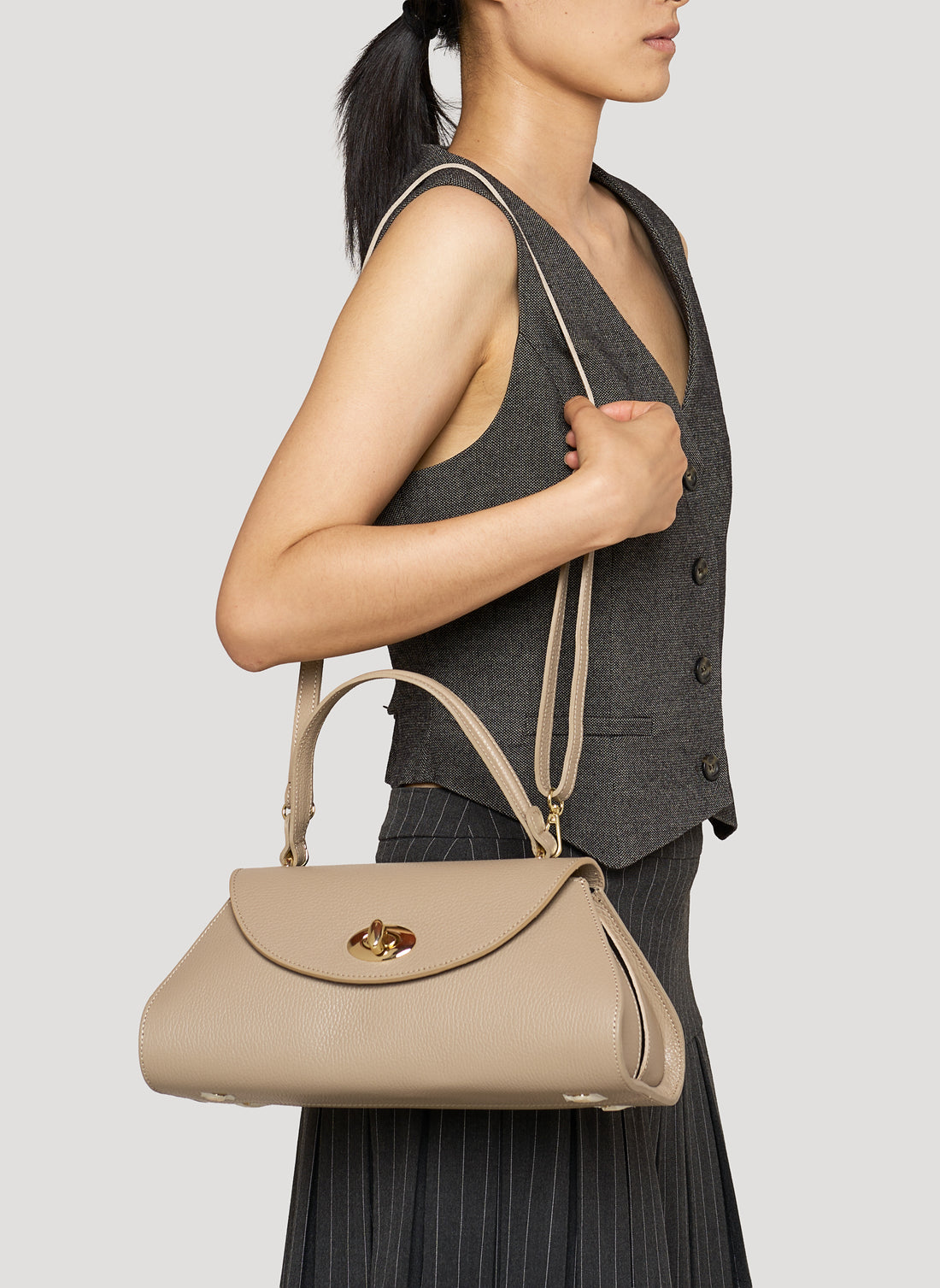Beige dollar leather Egle bag