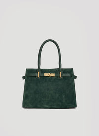 Borsa Grace in Camoscio e pelle Togo Verde Bosco