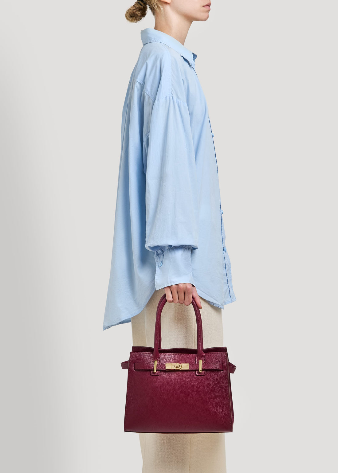 Borsa Grace in pelle Togo Borgogna - Voemièn