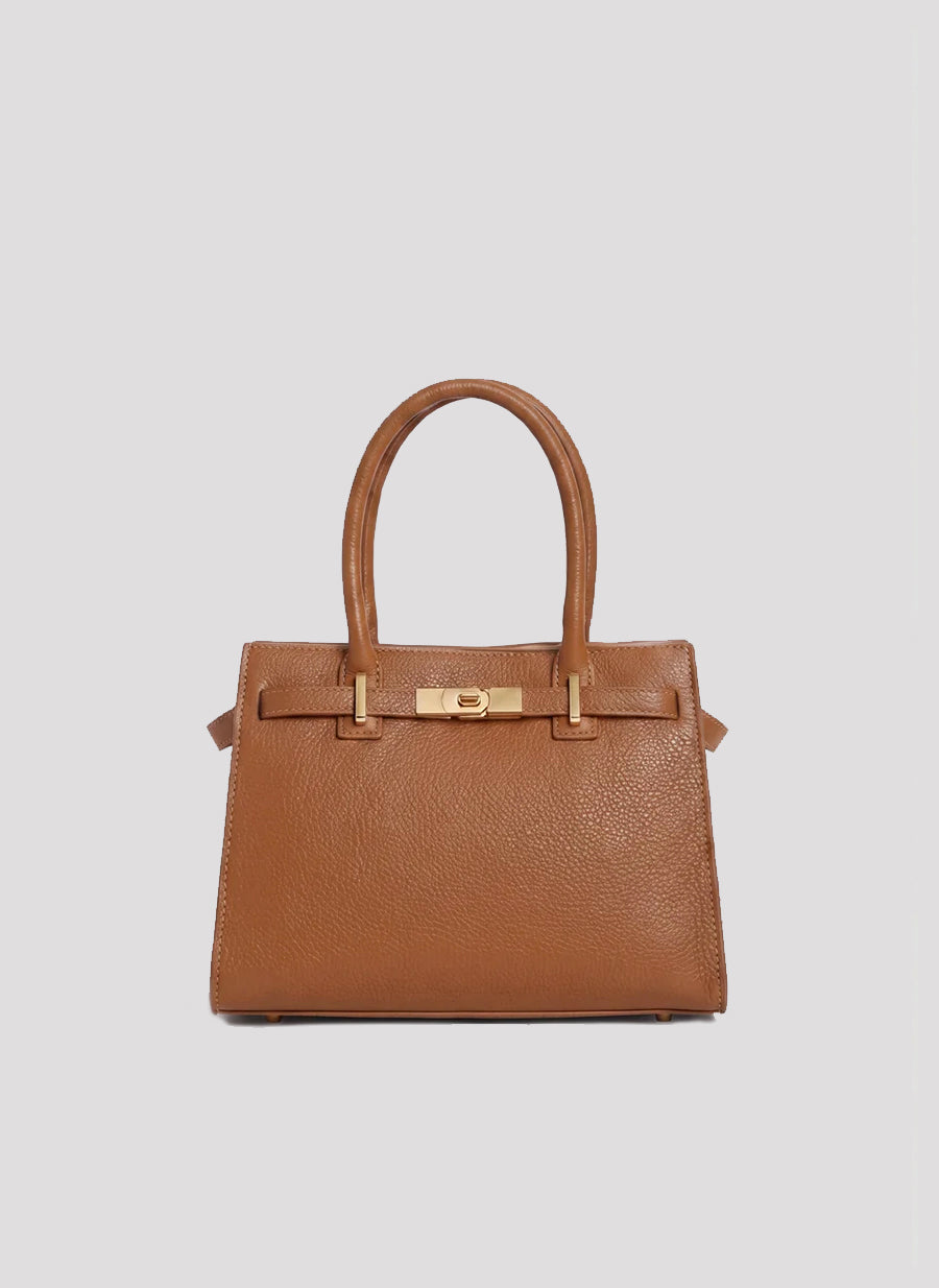 Borsa Grace in pelle Togo Cuoio - Voemièn