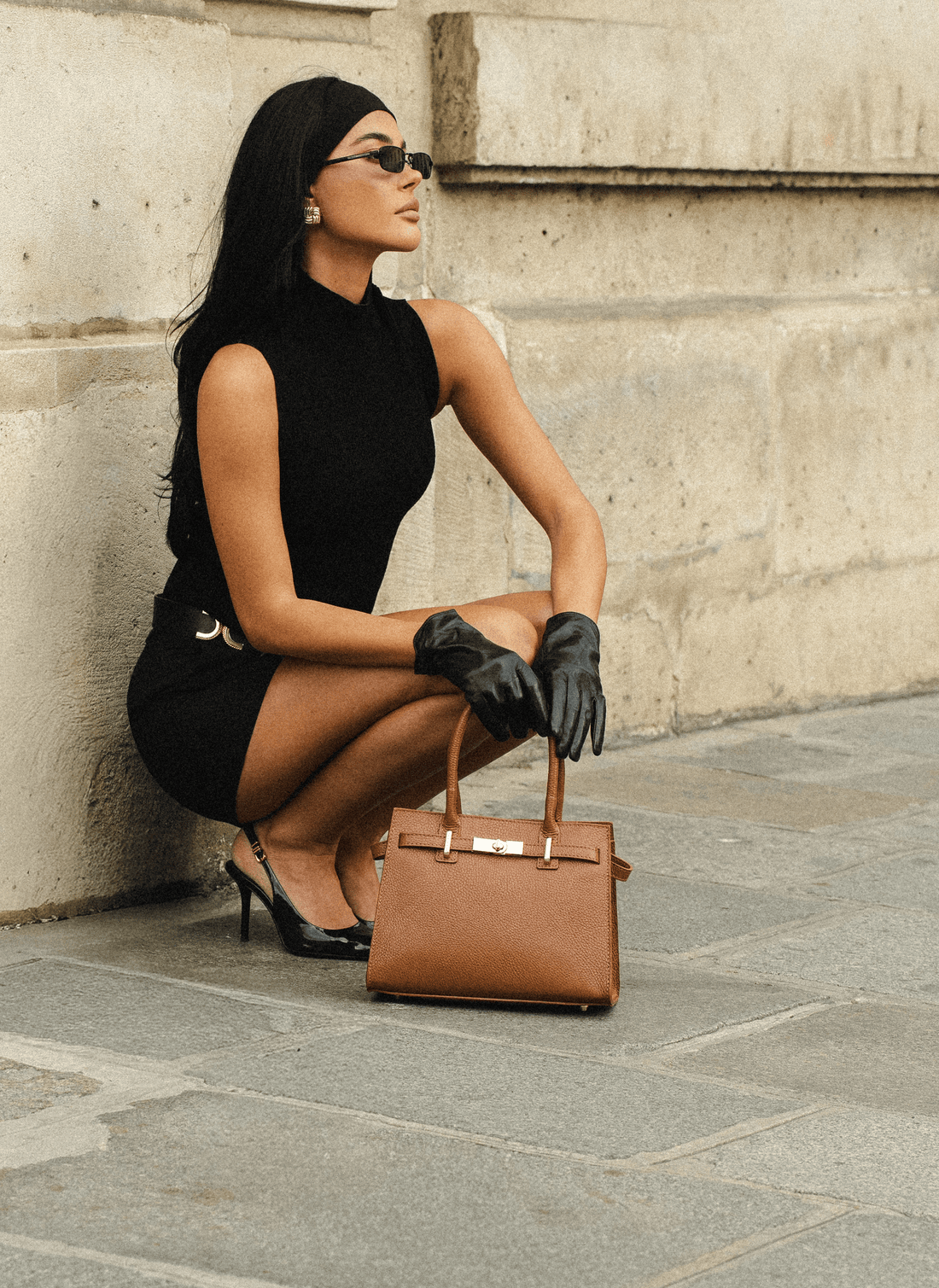 Borsa Grace in pelle Togo Cuoio - Voemièn