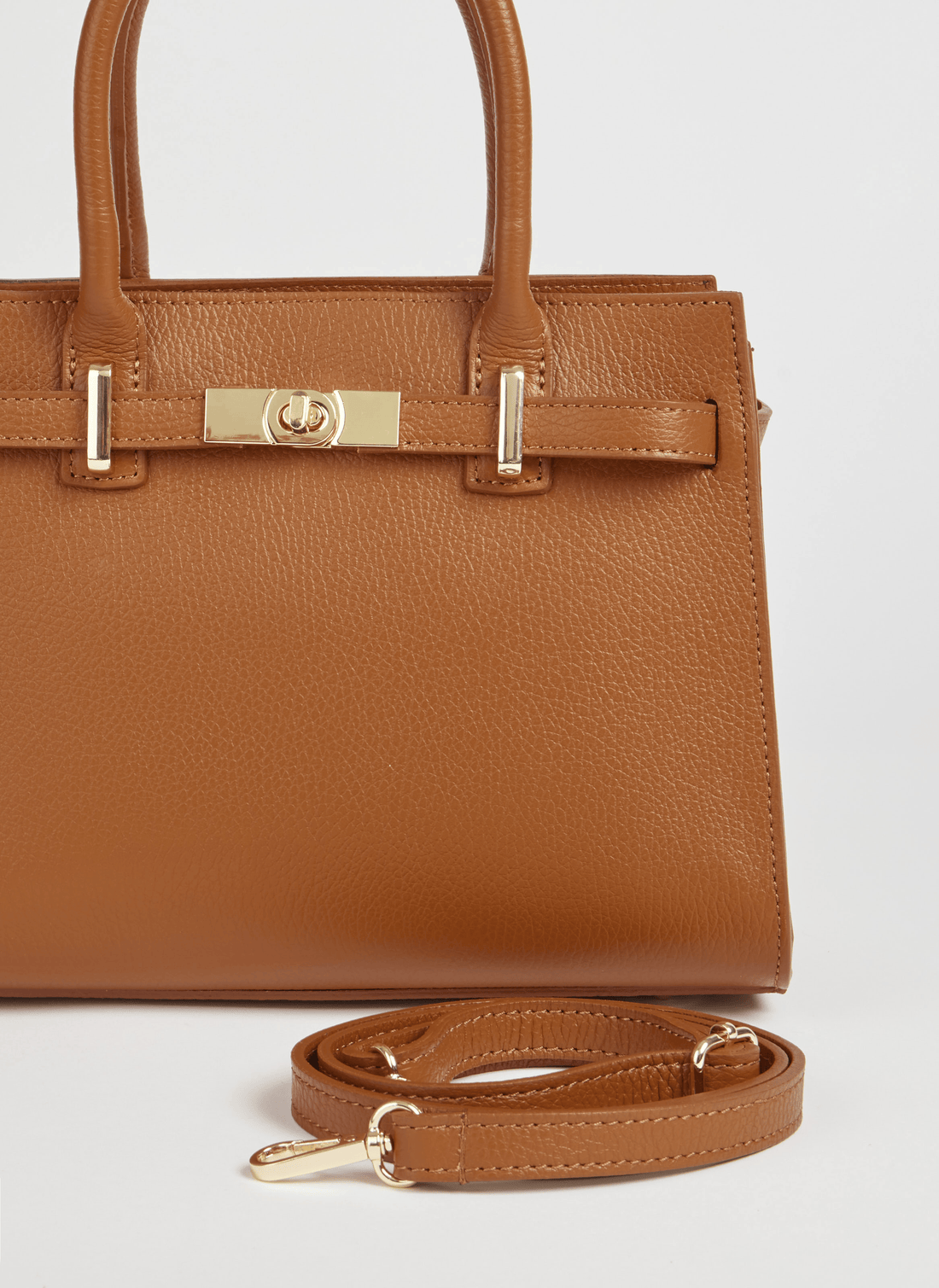 Borsa Grace in pelle Togo Cuoio - Voemièn