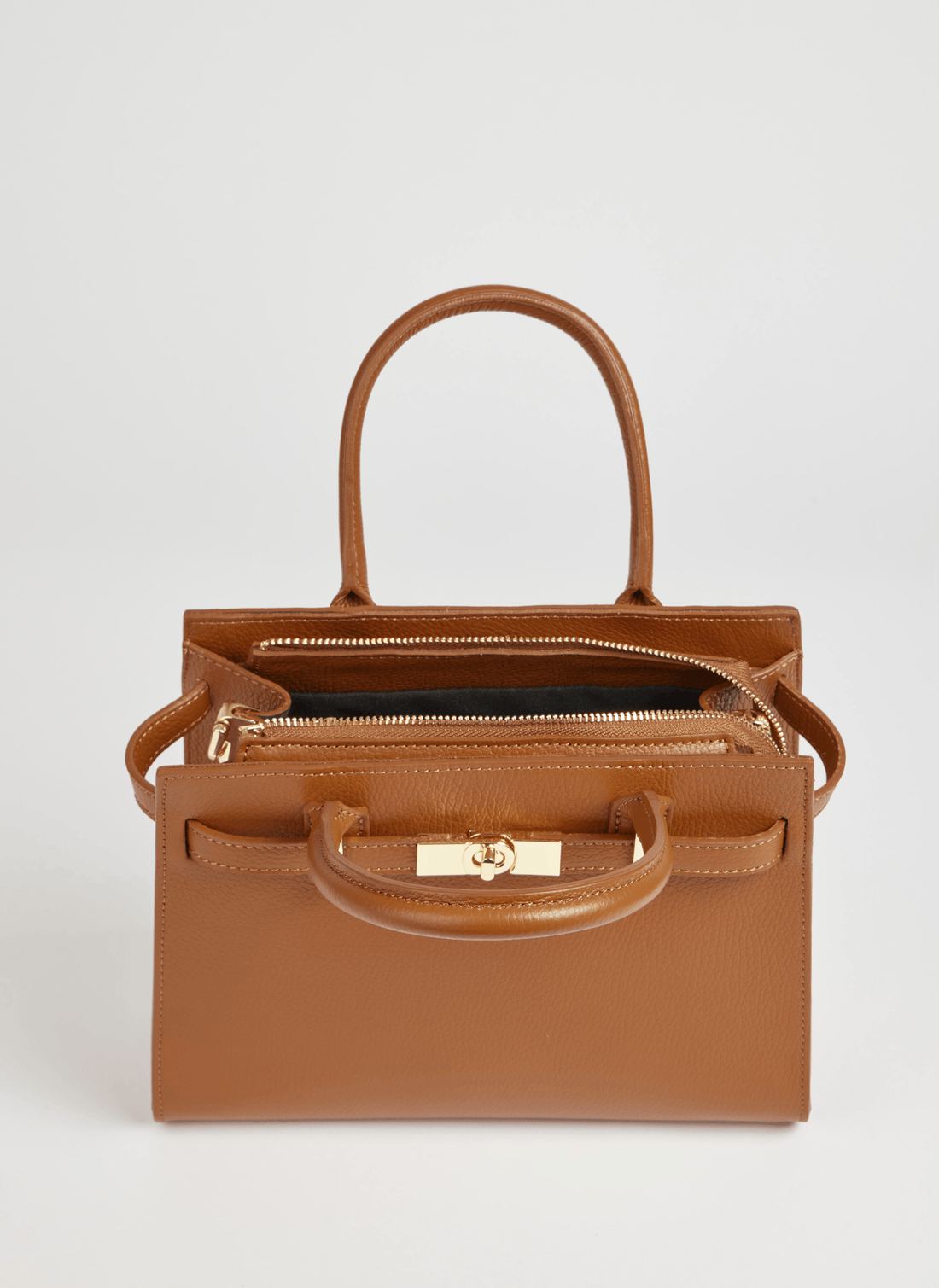 Borsa Grace in pelle Togo Cuoio - Voemièn