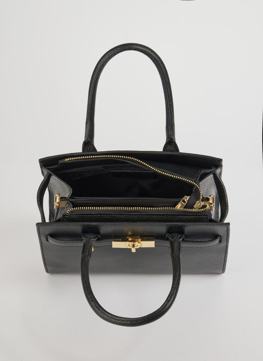 Borsa Grace in pelle Togo Nera - Voemièn