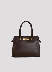 Borsa Grace in pelle Togo Testa di moro