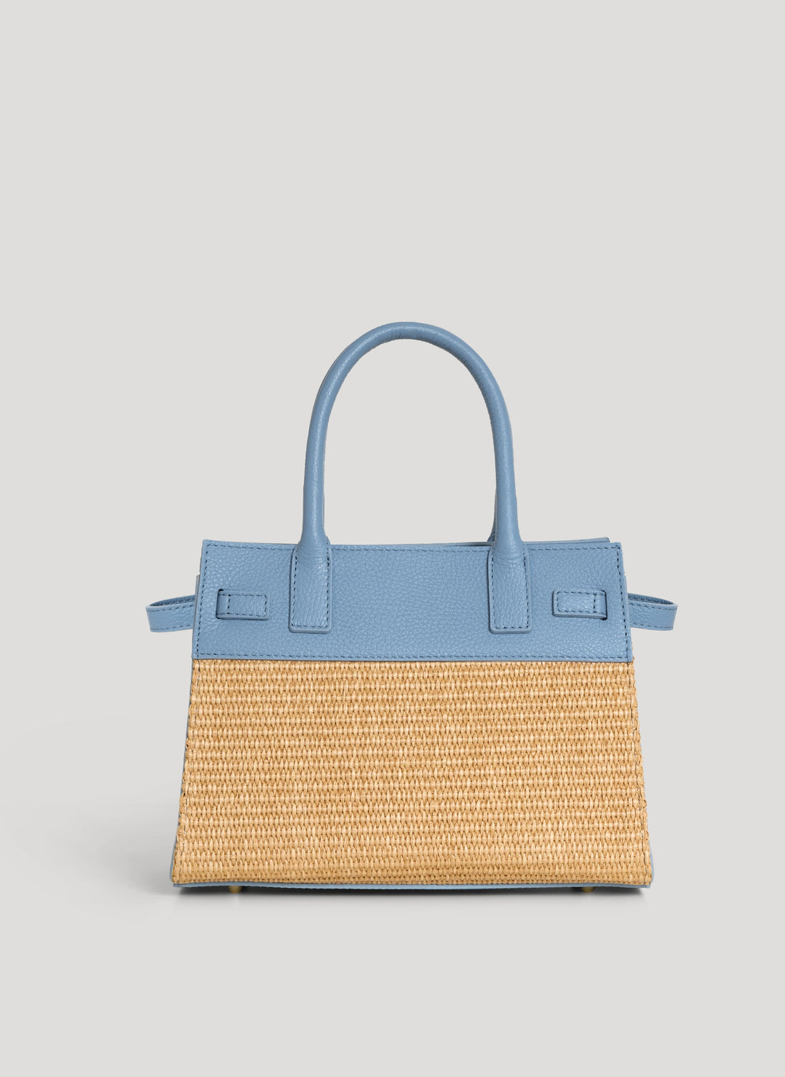 Borsa Grace in pelle e rafia Denim - Voemièn