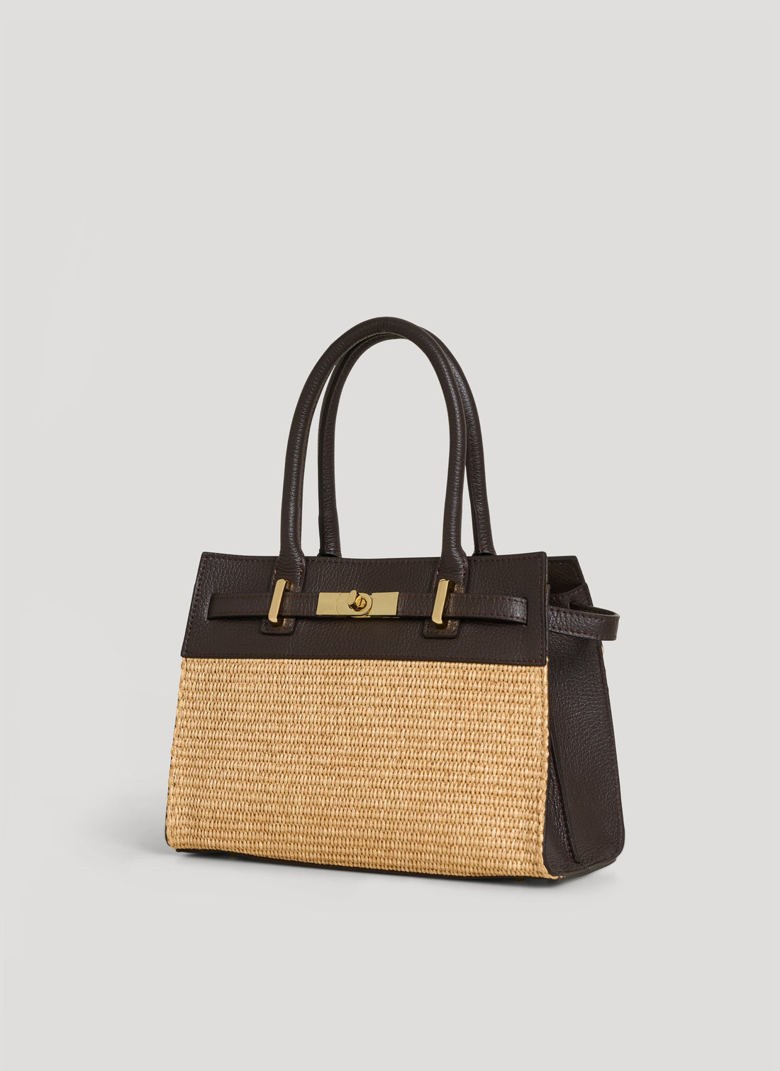 Borsa Grace in pelle e rafia Testa di Moro - Voemièn