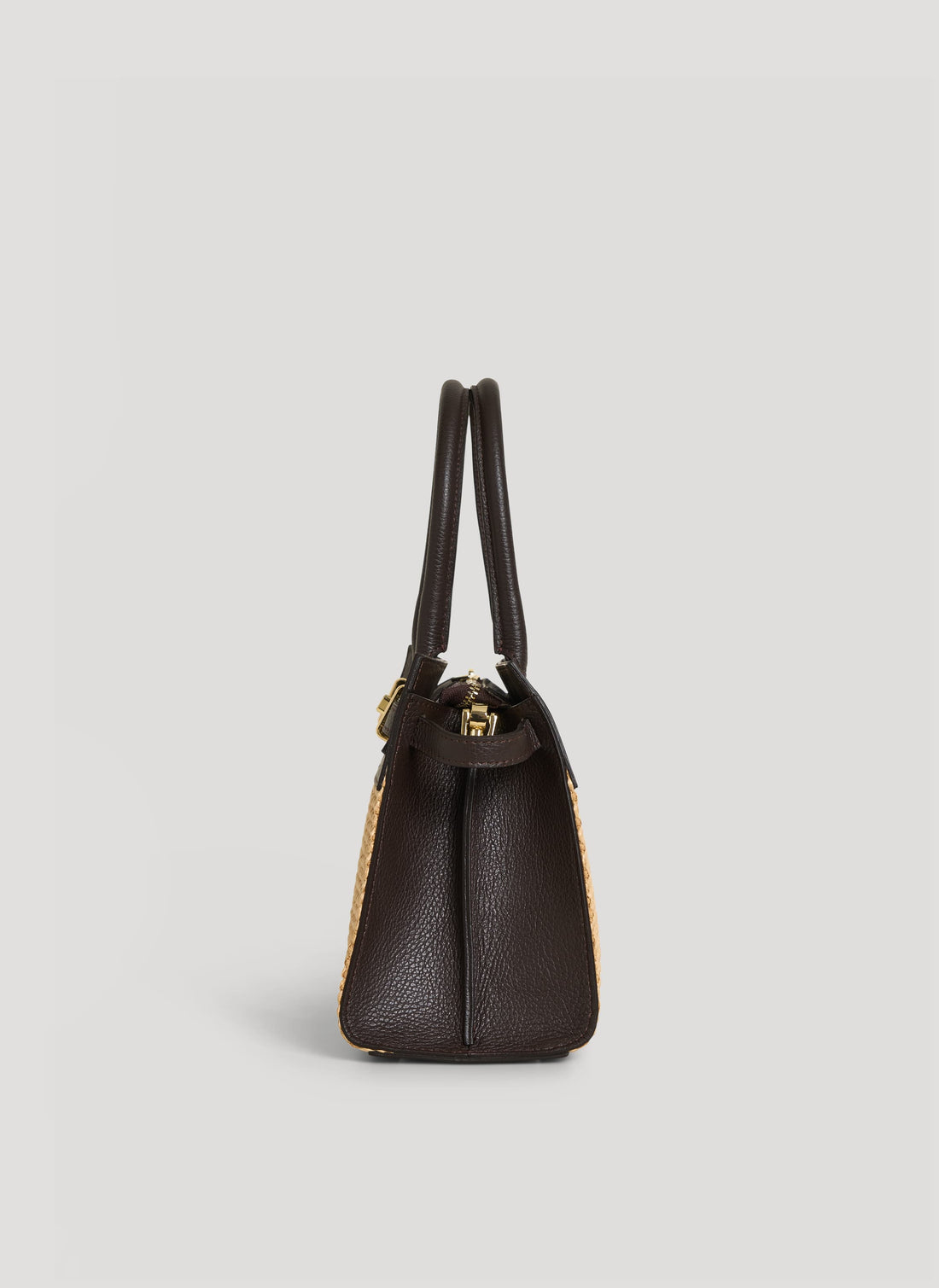 Borsa Grace in pelle e rafia Testa di Moro - Voemièn