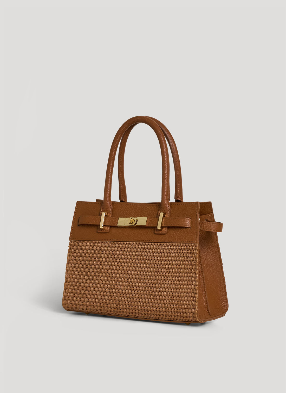 Borsa Grace in Pelle e Rafia Limited Edition Cuoio - Voemièn
