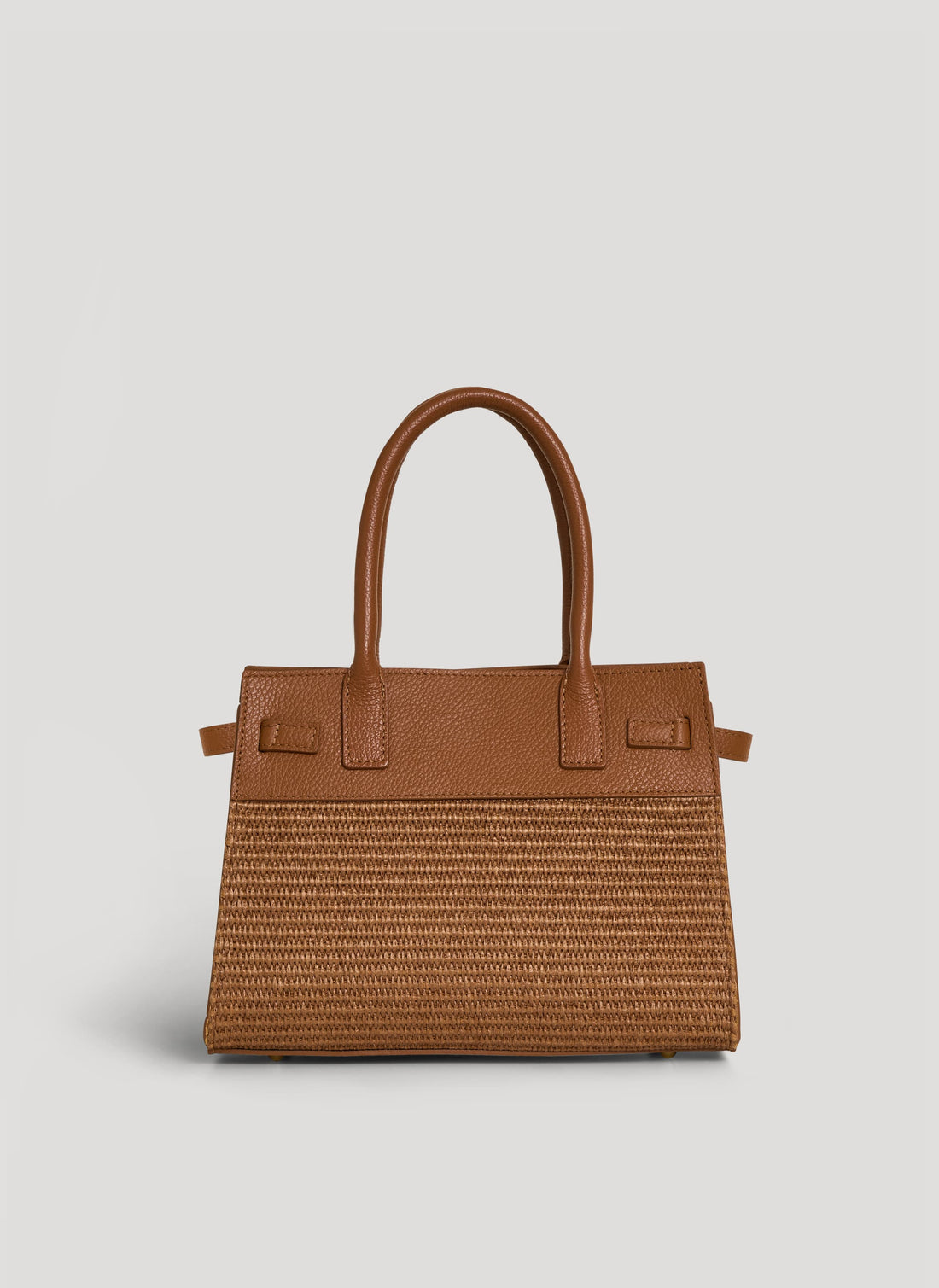 Borsa Grace in Pelle e Rafia Limited Edition Cuoio - Voemièn