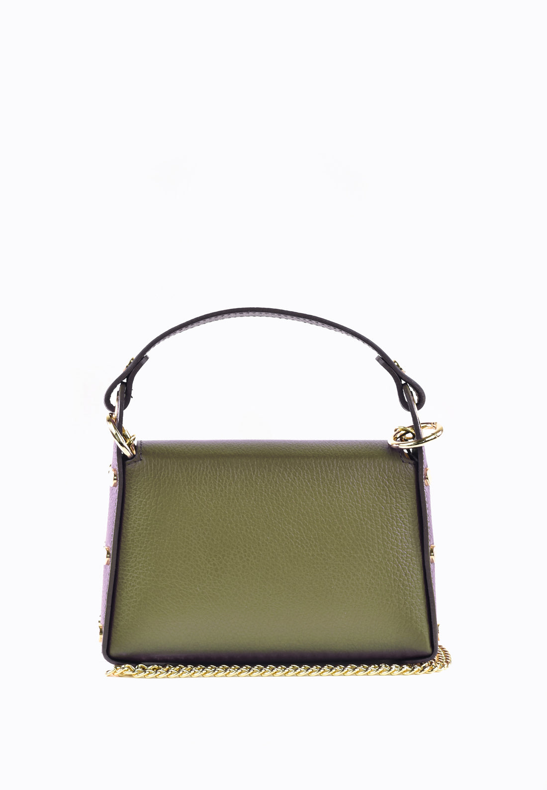 Honey bag in olive green dollar leather