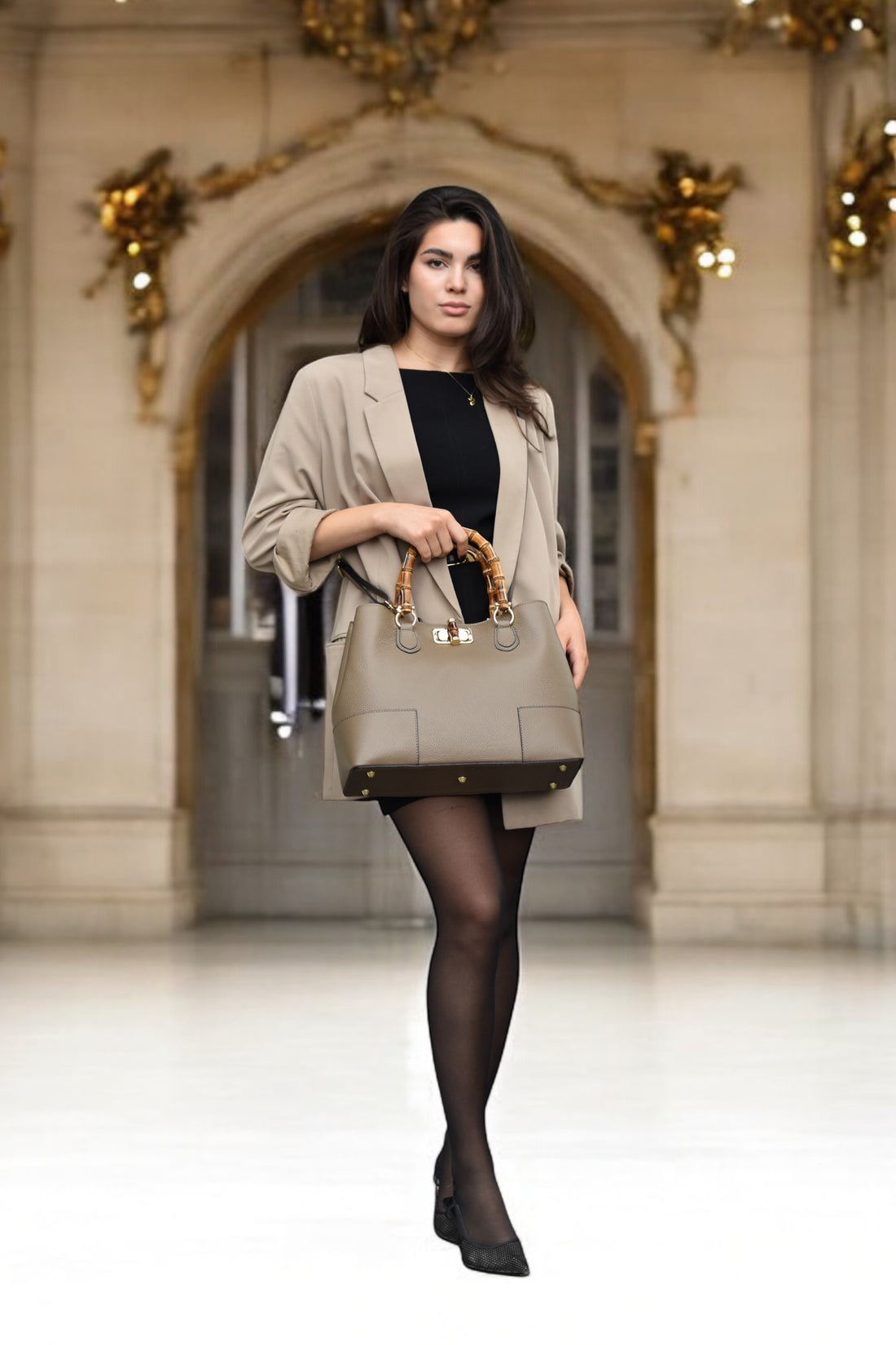 Sac Bamboo Babe en cuir Dollar Blanc