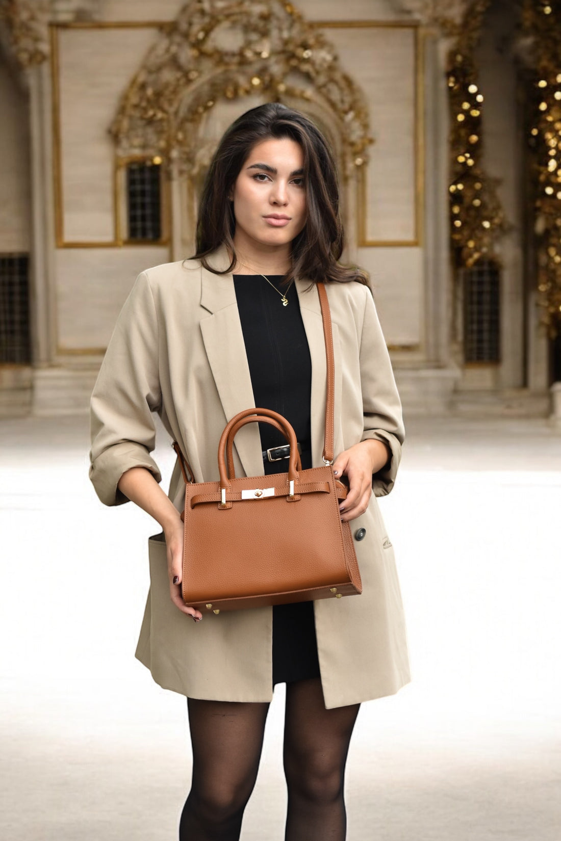 Grace bag in Dollaro Cuoio leather