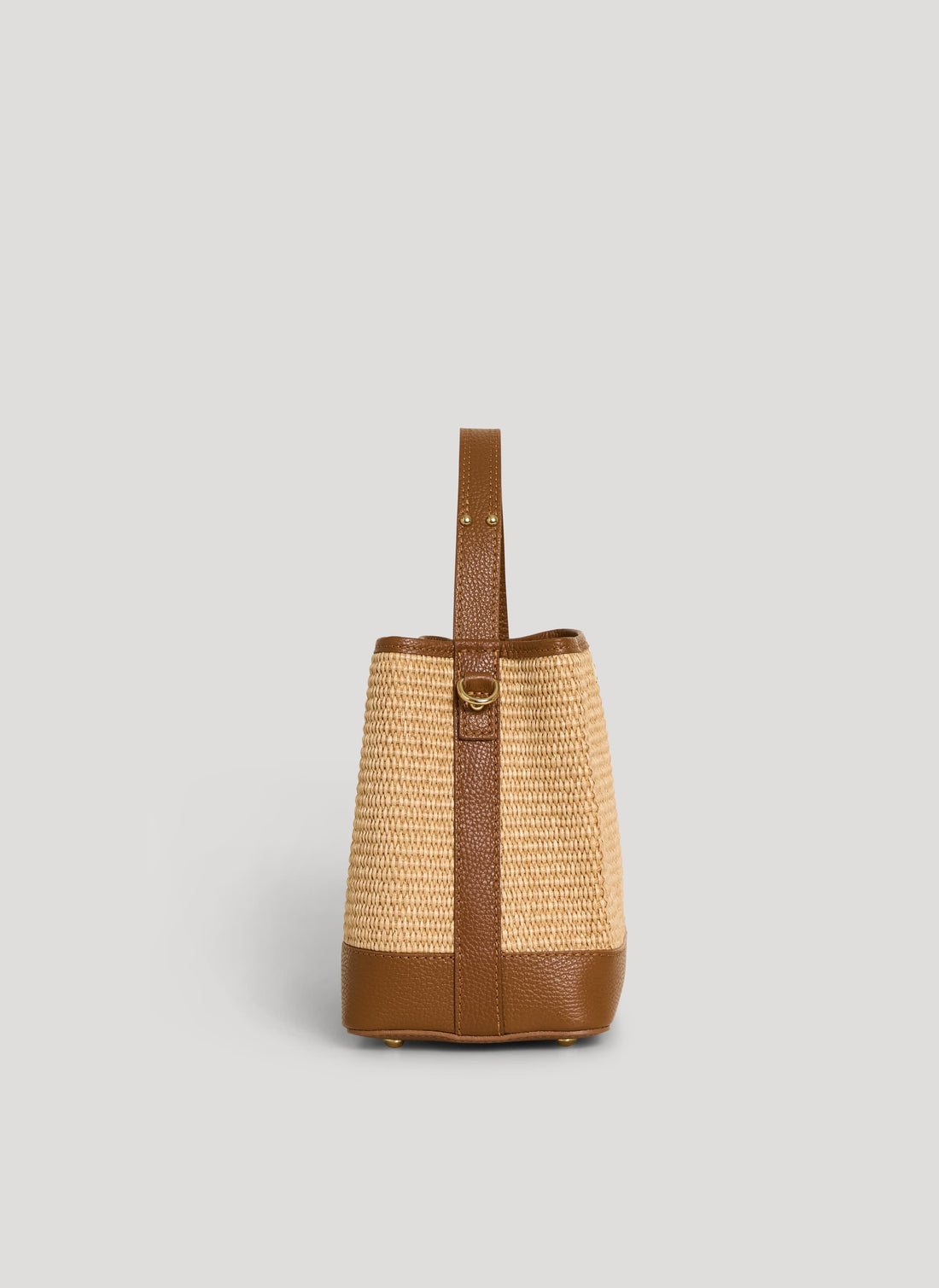 Borsa Kendy in pelle e rafia Cuoio - Voemièn