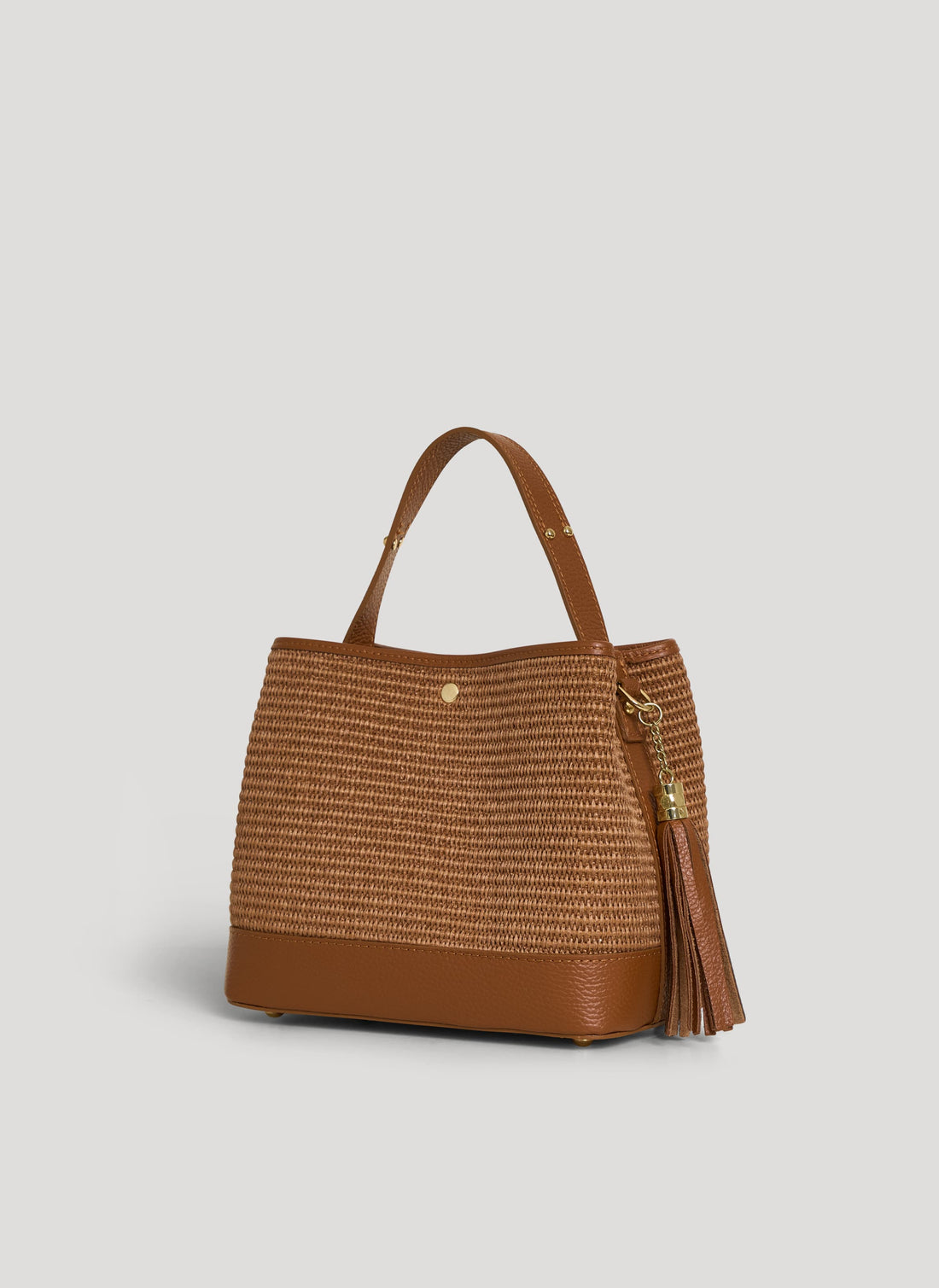 Borsa Kendy in Pelle e Rafia Limited Edition Cuoio - Voemièn