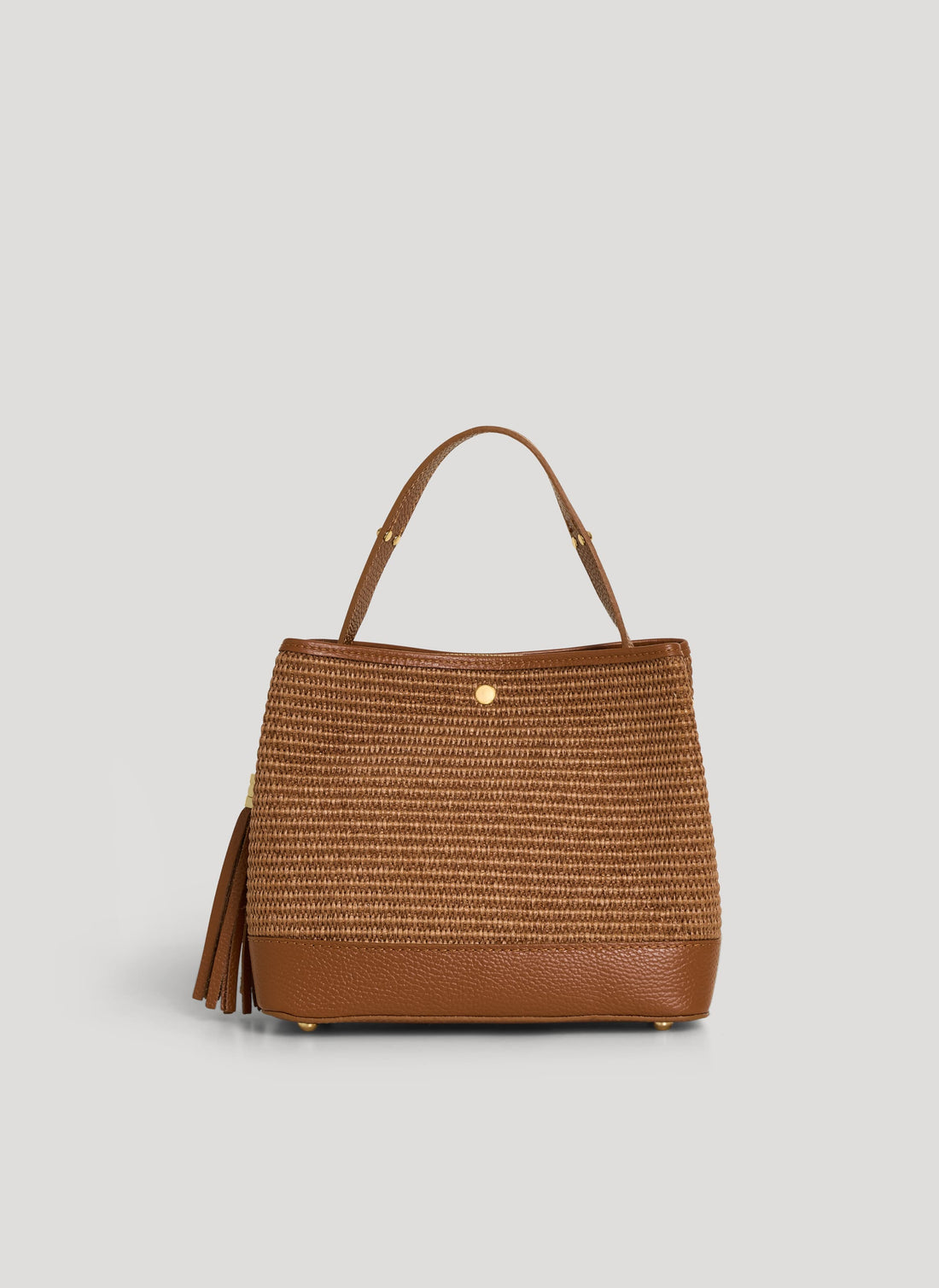 Borsa Kendy in Pelle e Rafia Limited Edition Cuoio - Voemièn