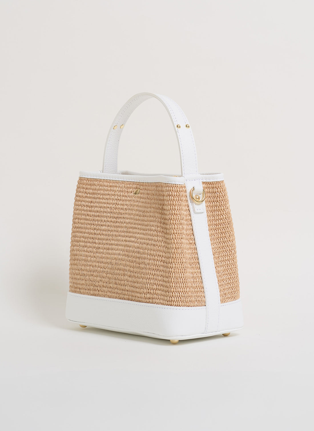 Borsa Kendy in pelle Dollaro e rafia Bianca