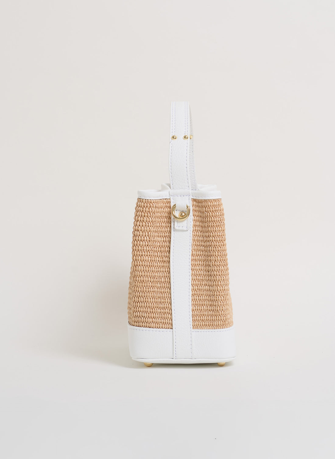 Borsa Kendy in pelle Dollaro e rafia Bianca