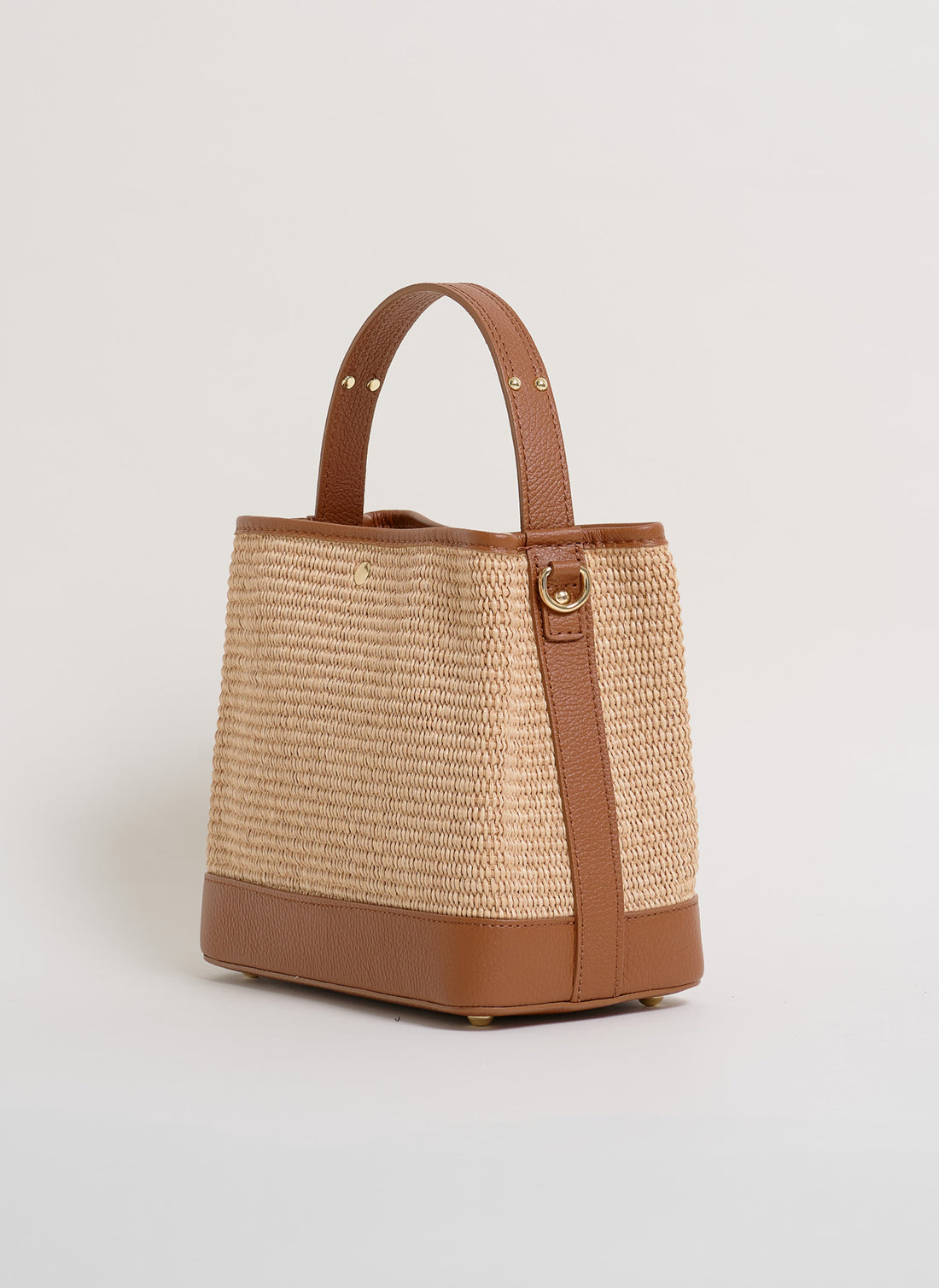 Borsa Kendy in pelle Dollaro e rafia Cuoio