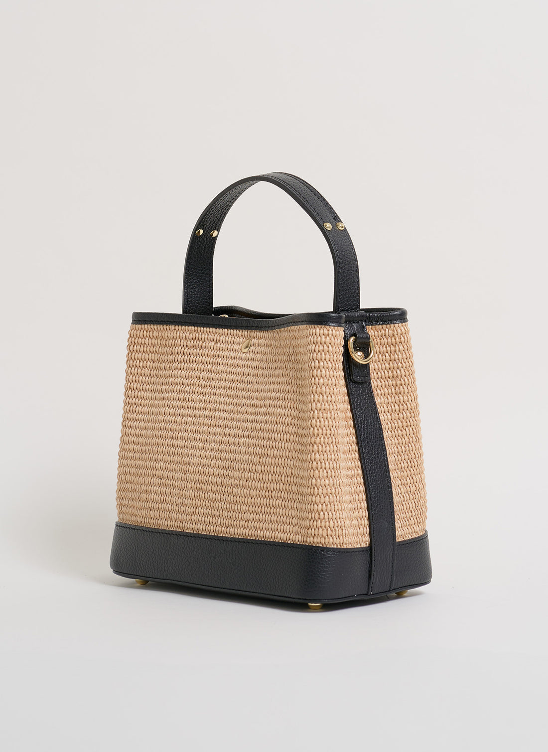 Borsa Kendy in pelle Dollaro e rafia Nera
