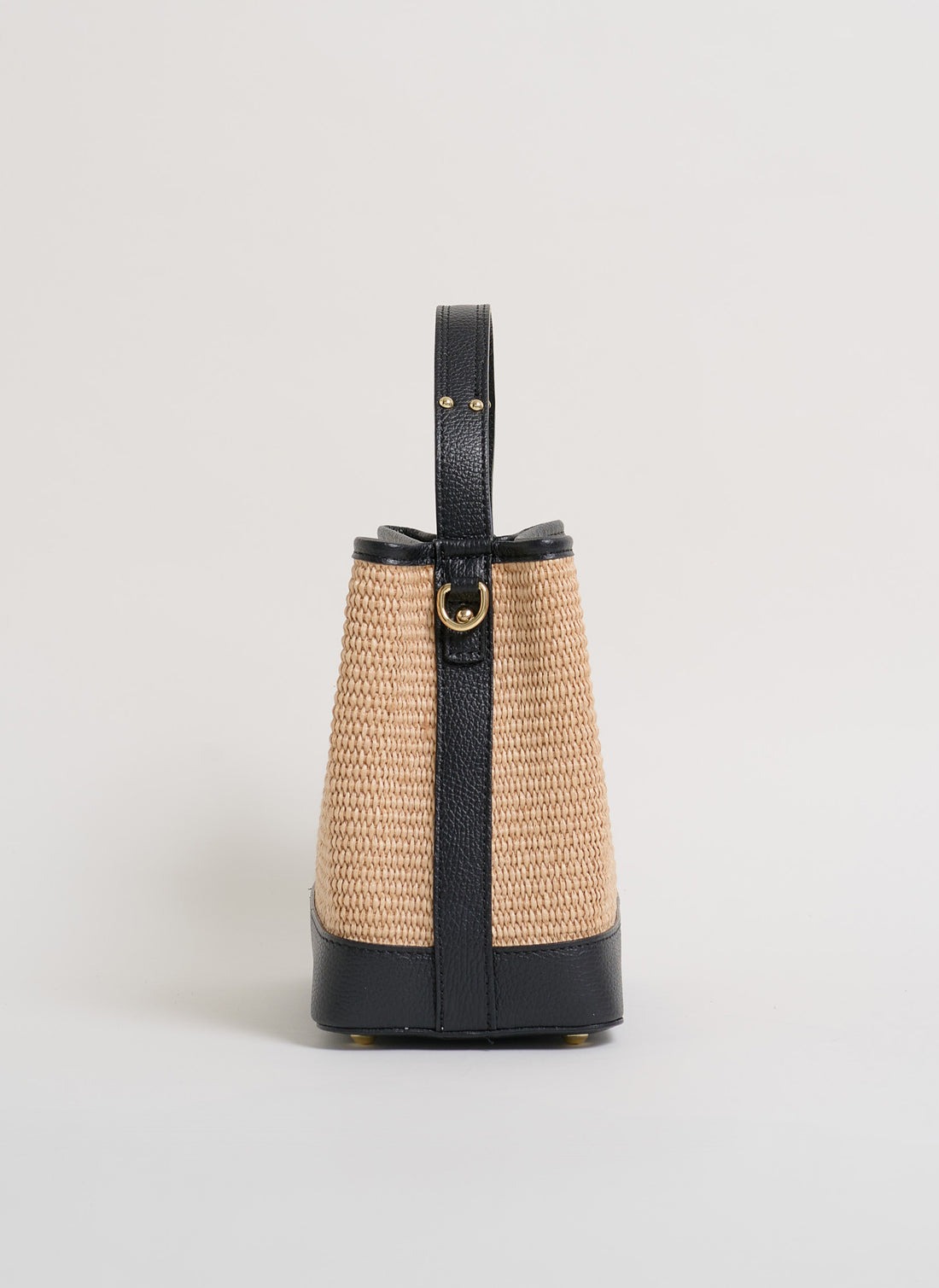 Borsa Kendy in pelle Dollaro e rafia Nera