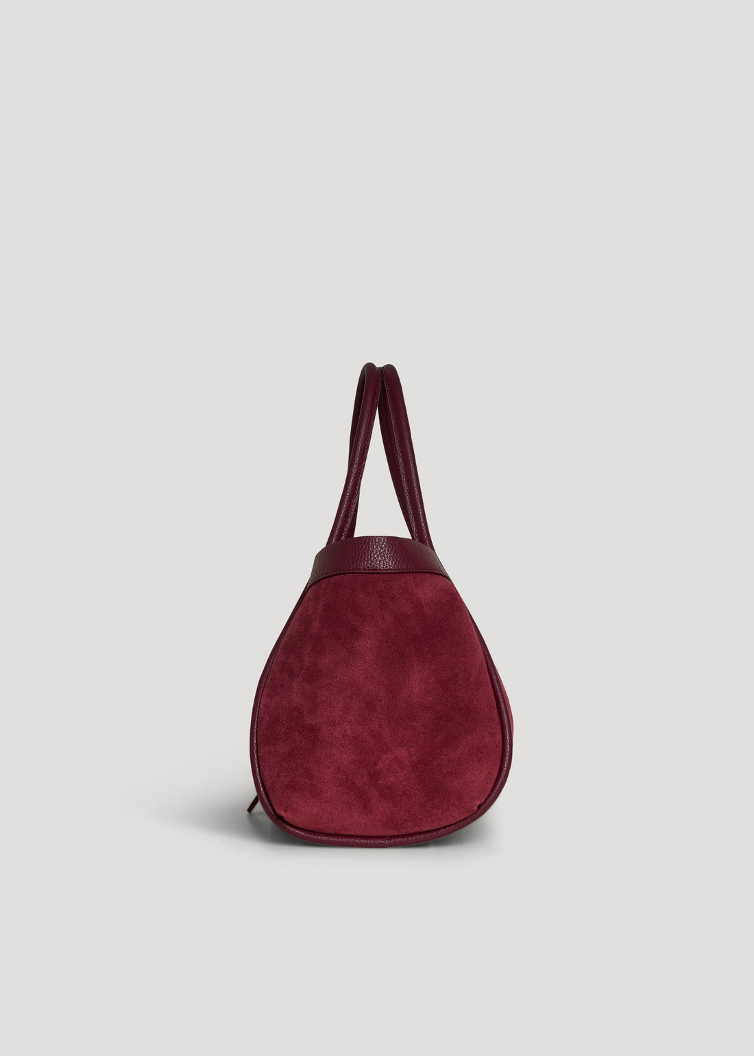 Borsa Mayfair in Camoscio e Pelle Togo Borgogna - Voemièn