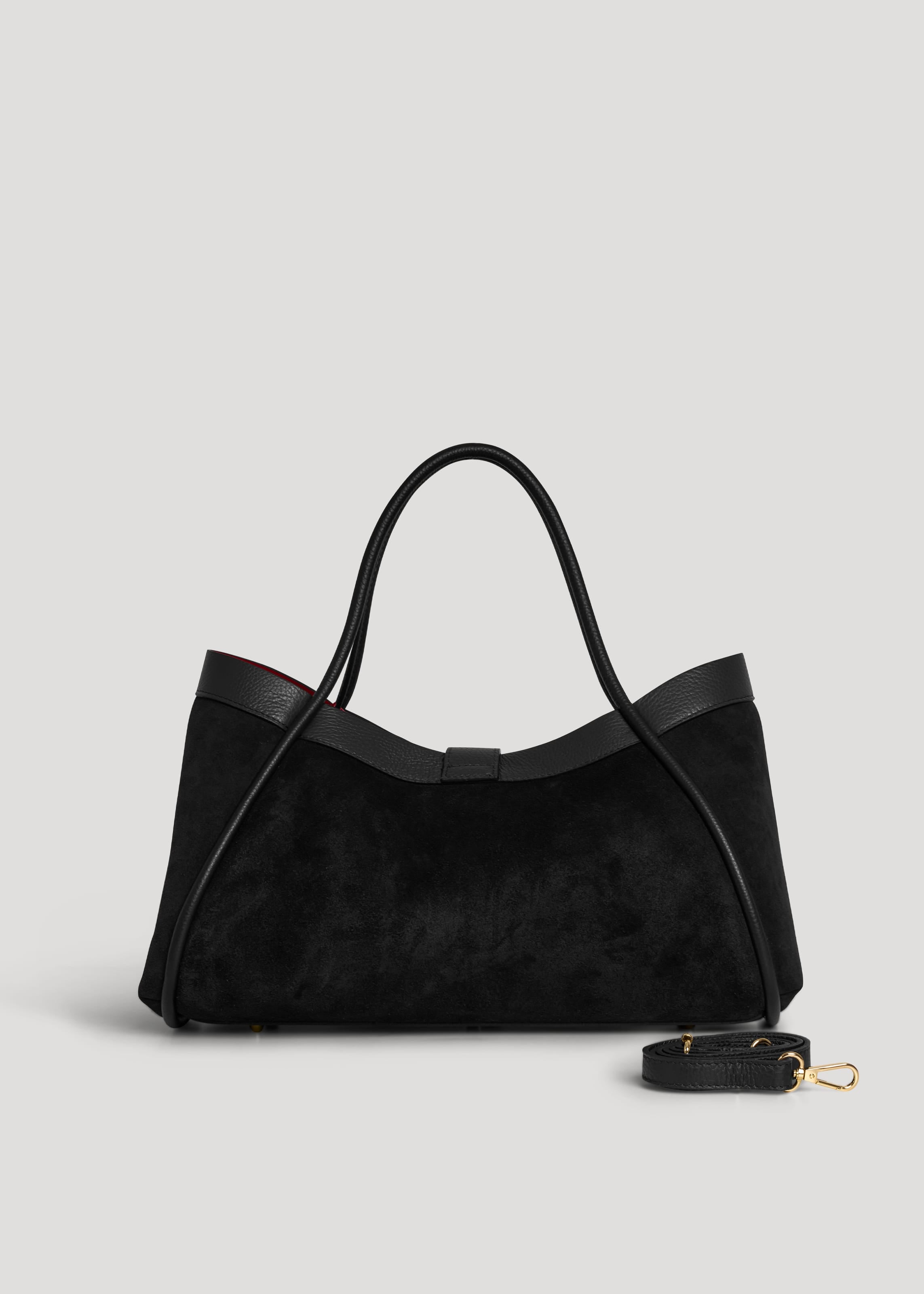 Borsa Mayfair in Camoscio e Pelle Togo Nera - Voemièn