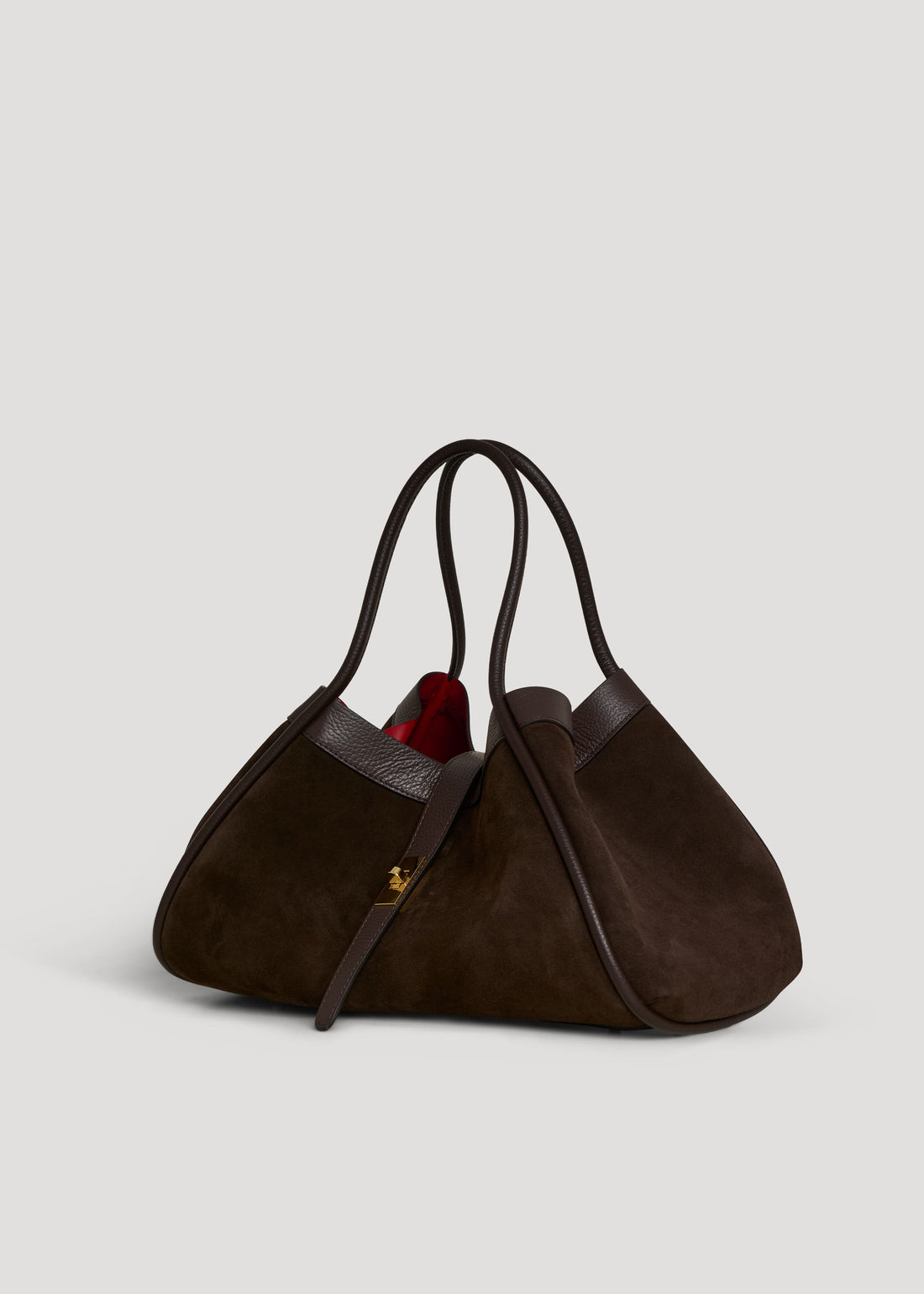 Borsa Mayfair in Camoscio e Pelle Togo Testa di moro - Voemièn