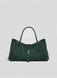 Borsa Mayfair in Camoscio e Pelle Togo Verde Bosco