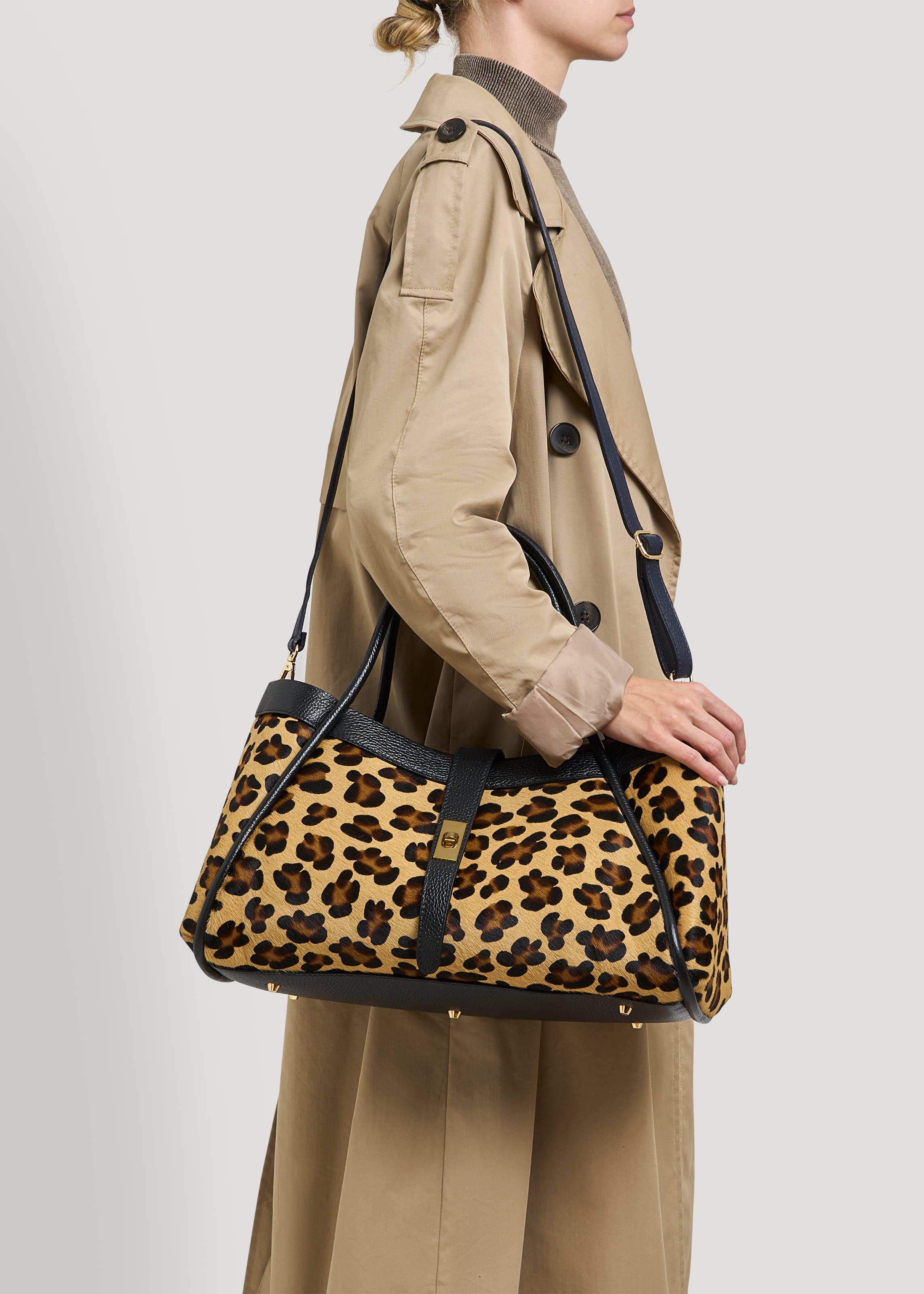 Borsa Mayfair Limited Edition in Pelle Calf Hair Leopardata - Voemièn