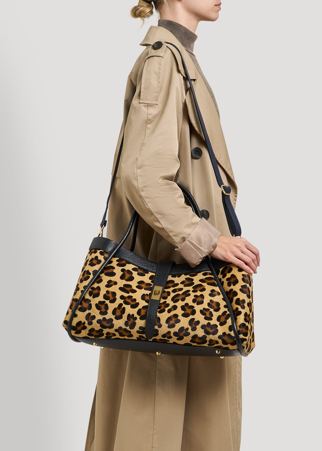 Borsa Mayfair Limited Edition in Pelle Calf Hair Leopardata - Voemièn