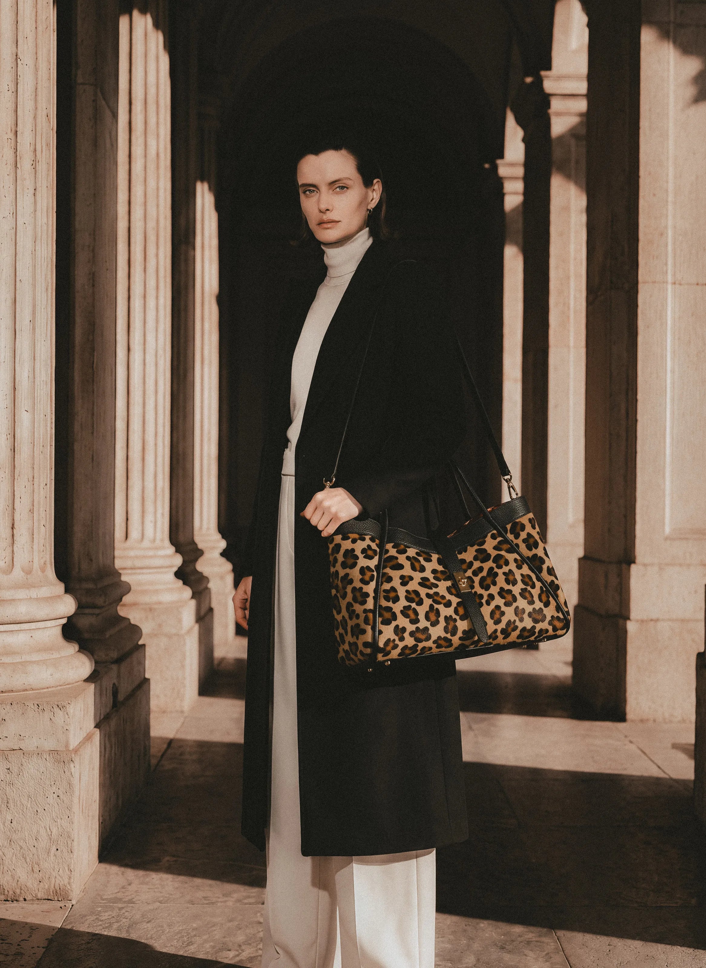 Borsa Mayfair Limited Edition in Pelle Calf Hair Leopardata - Voemièn