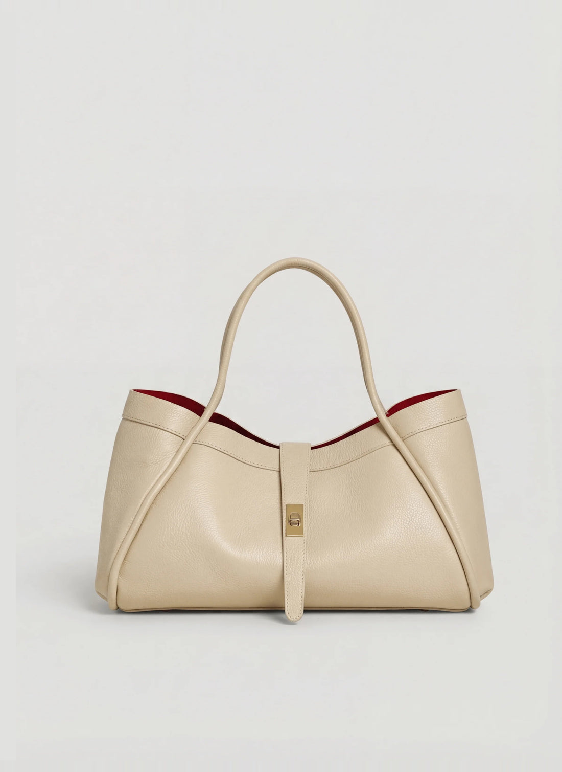 Borsa Mayfair in Pelle Togo Crema - Voemièn