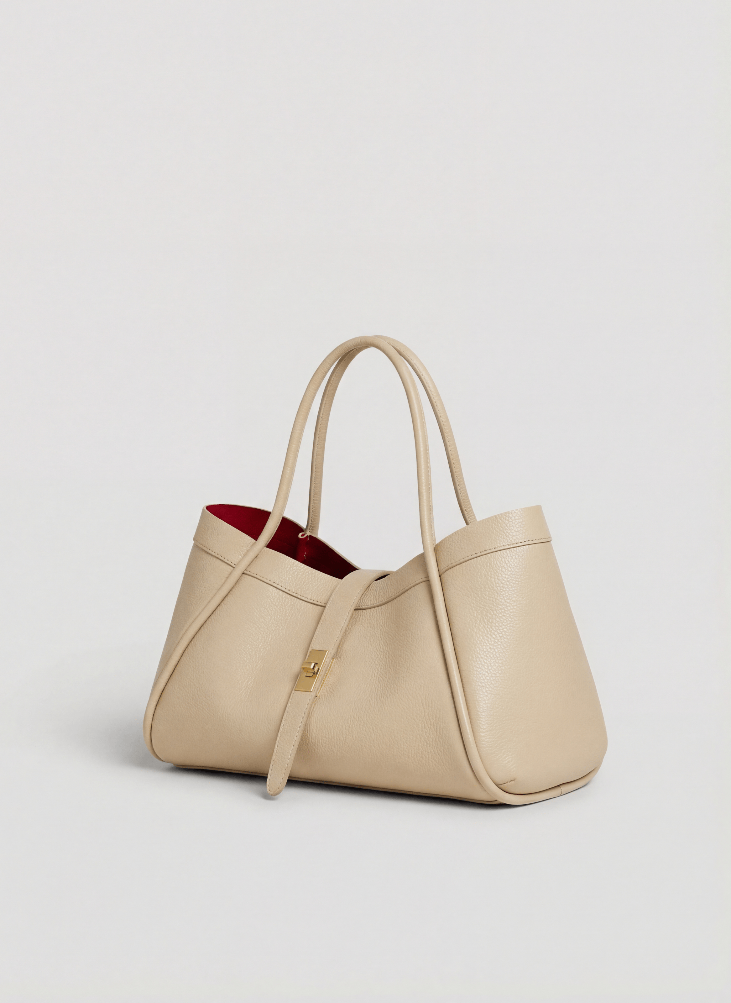 Borsa Mayfair in Pelle Togo Beige - Voemièn