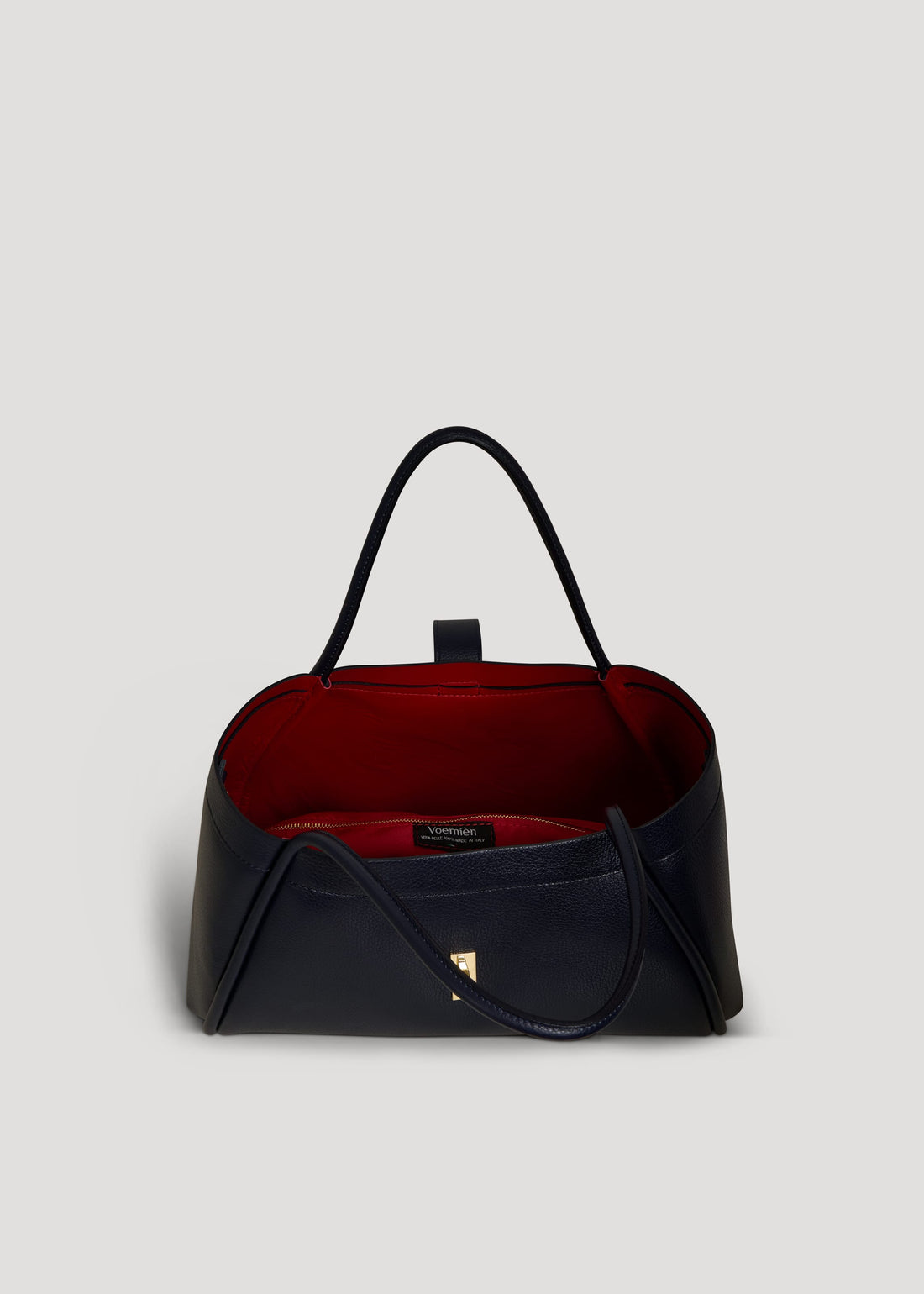 Borsa Mayfair in Pelle Togo Blu Navy - Voemièn