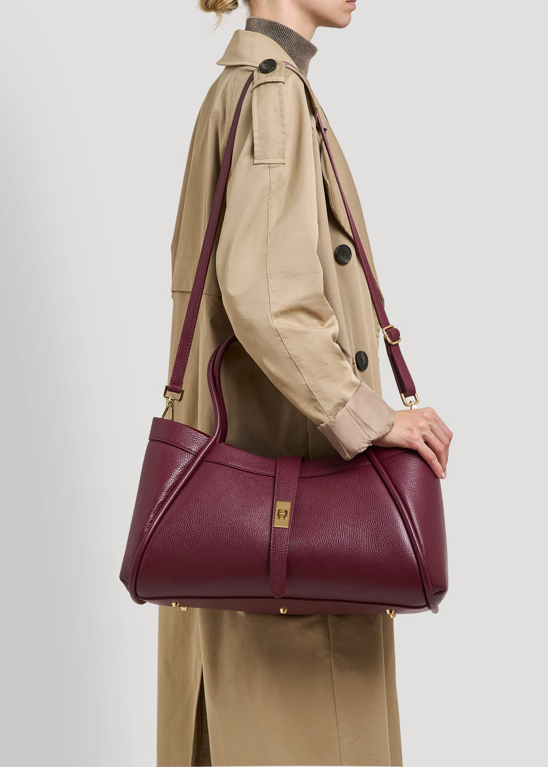 Borsa Mayfair in Pelle Togo Borgogna - Voemièn