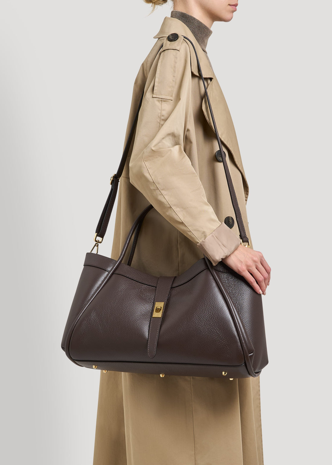 Borsa Mayfair in Pelle Togo Testa di moro - Voemièn