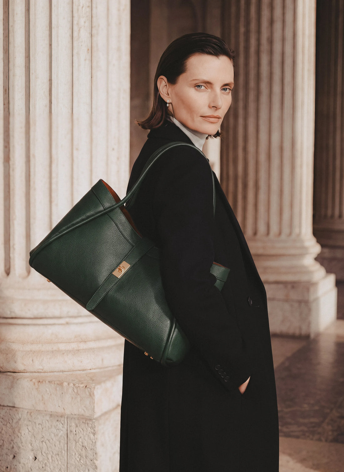 Borsa Mayfair in Pelle Togo Verde Bosco